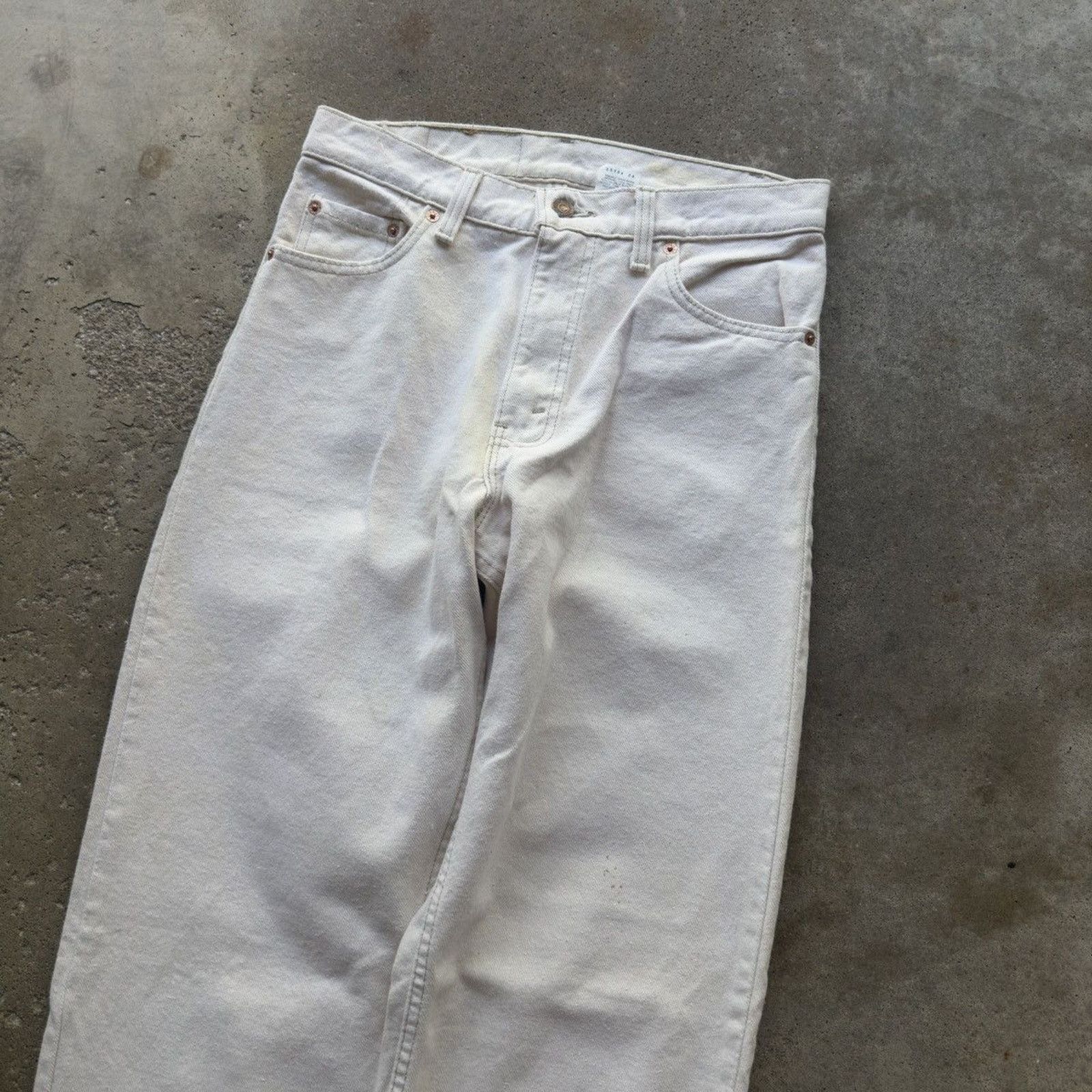 Levi's 90s Levi's 550 Orange Tab White Jeans ERD Grunge RRL Bode Size US 30 / EU 46 - 6 Thumbnail