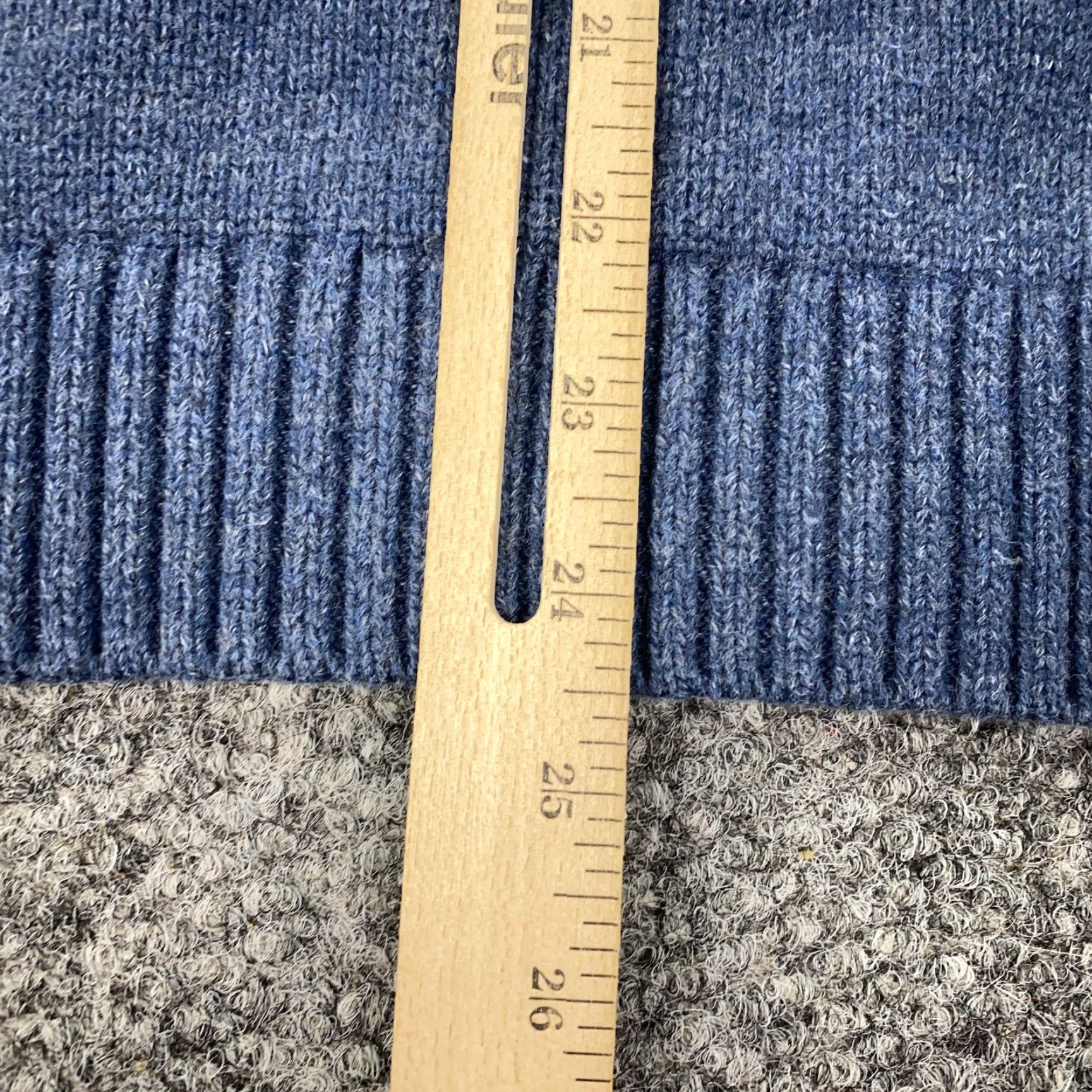 Vintage LL Bean Sweater Mens Medium Blue 1/4 Zip Mock Neck Cotton Knit Pullover Size US M / EU 48-50 / 2 - 8 Thumbnail
