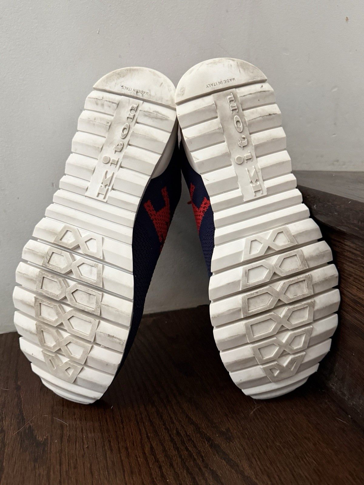 Kiton Knit Sneakers With Logo Blue Red Size 7 EU Size 8 US Size US 8 / EU 41 - 11 Thumbnail