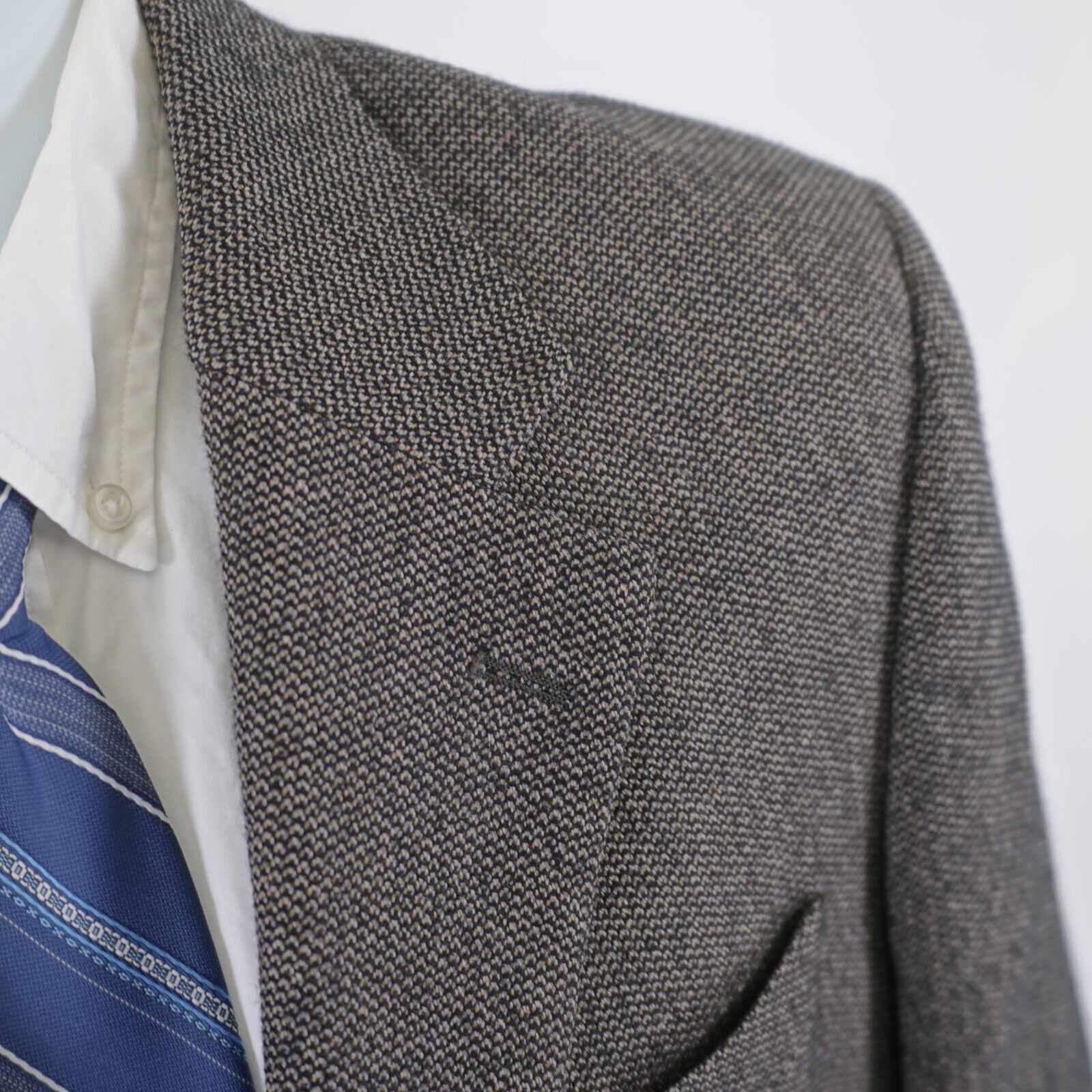 Jos. A. Bank Jos A Bank Tweed Wool Black & Tan Check 2 Button Sport Coat Size 40R - 2 Thumbnail