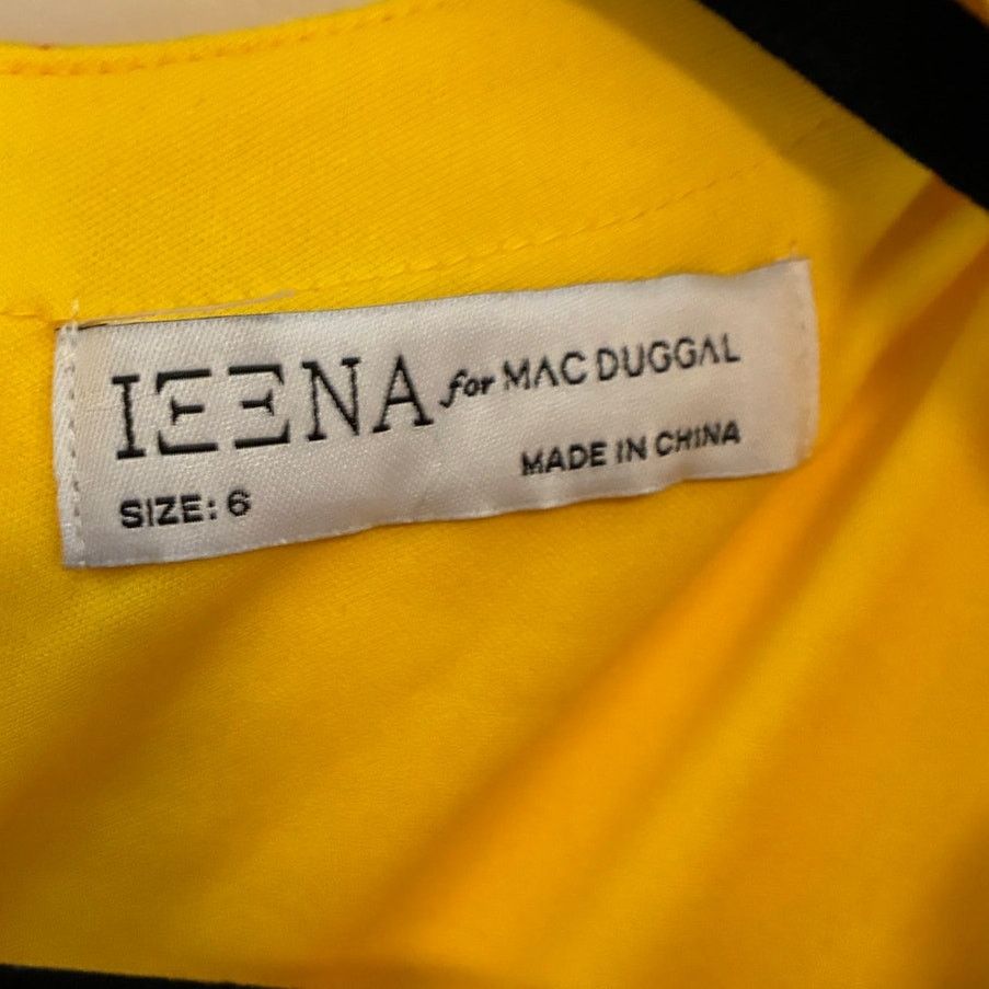 Mac Duggal Mac Duggal vNeck Mini Dress Yellow Floral Chiffon SIze 6 Size M / US 6-8 / IT 42-44 - 5 Thumbnail