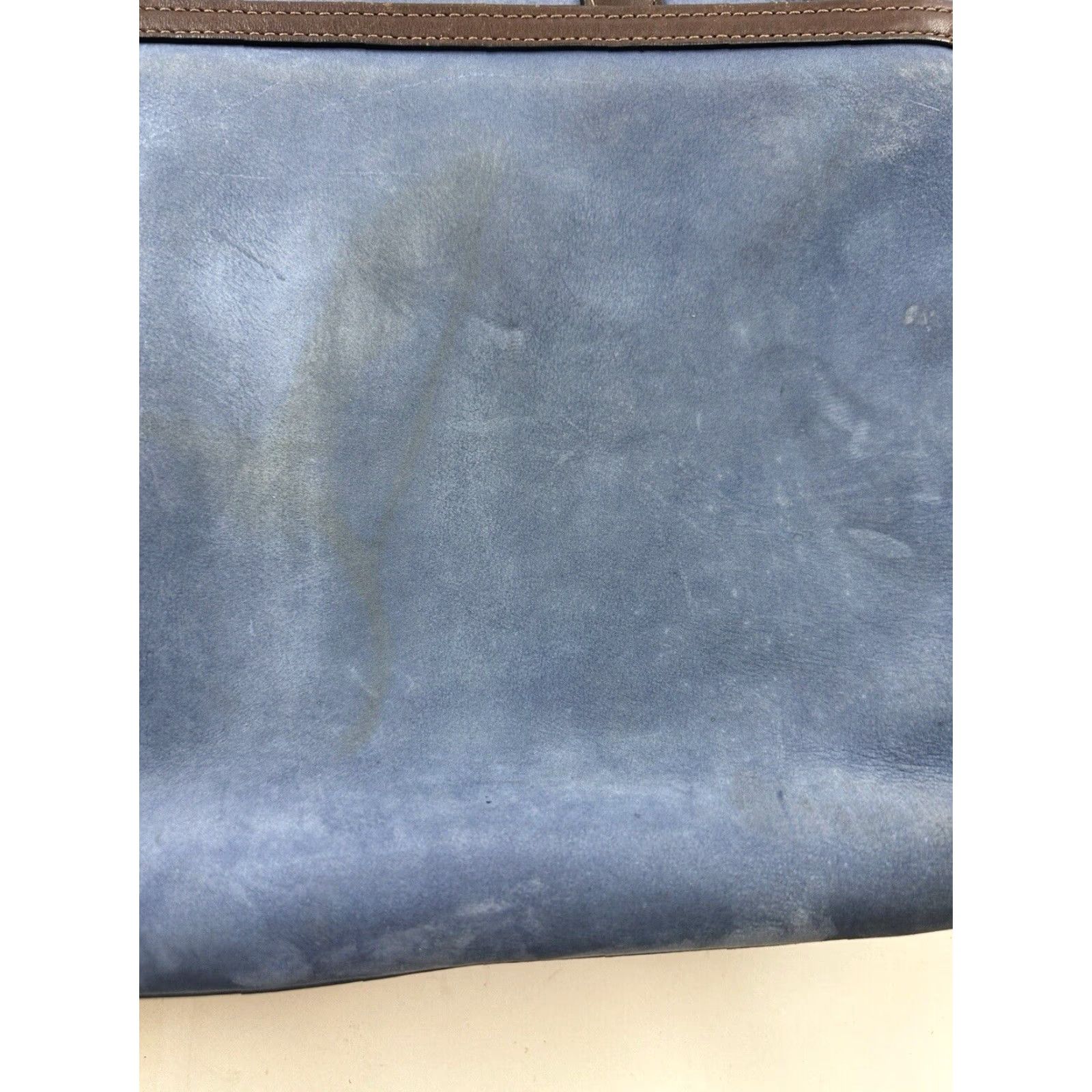 George Jack Georges Briefcase Laptop Messenger Bag Blue Leather Missing Strap Size ONE SIZE - 2 Thumbnail