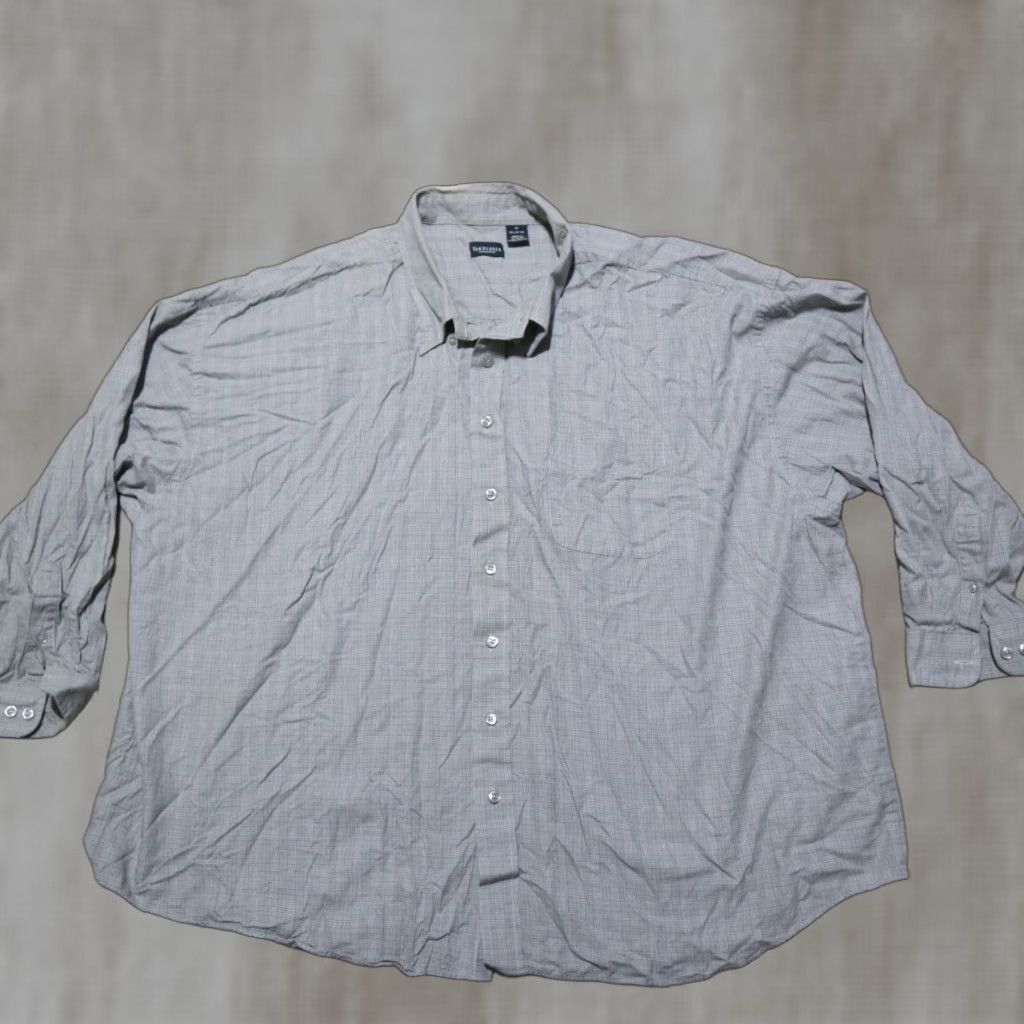 Van Heusen Van Heusen Shirt Gray Checkered Button Up Long Sleeve Adult Men Big 4X Plaid Modern Size US XXL / EU 58 / 5 - 1 Thumbnail