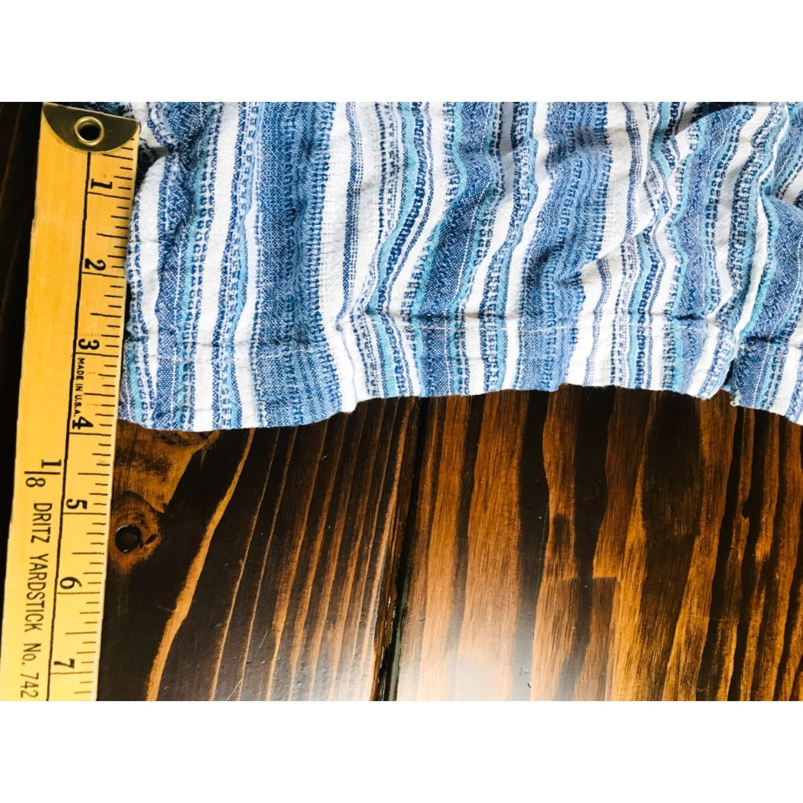 Vintage Briggs Shorts Women's Large Blue White Linen Blend Drawstring Flat Front Paperbag - Regular Fit - White/Blue Size ONE SIZE - 5 Thumbnail