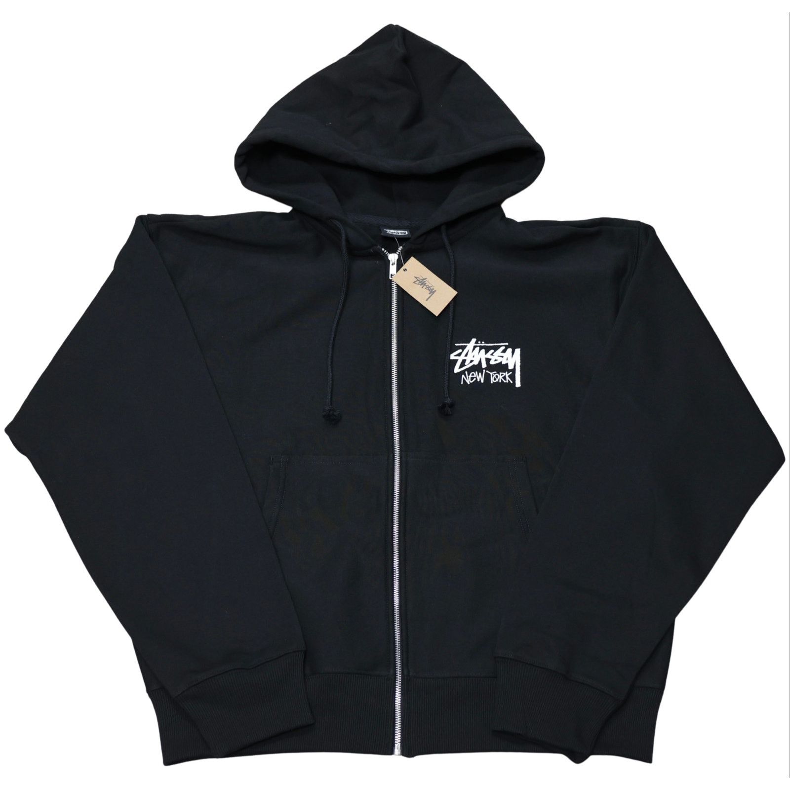 Streetwear × Stussy Black Stussy Osaka Zip Up Hoodie | Grailed