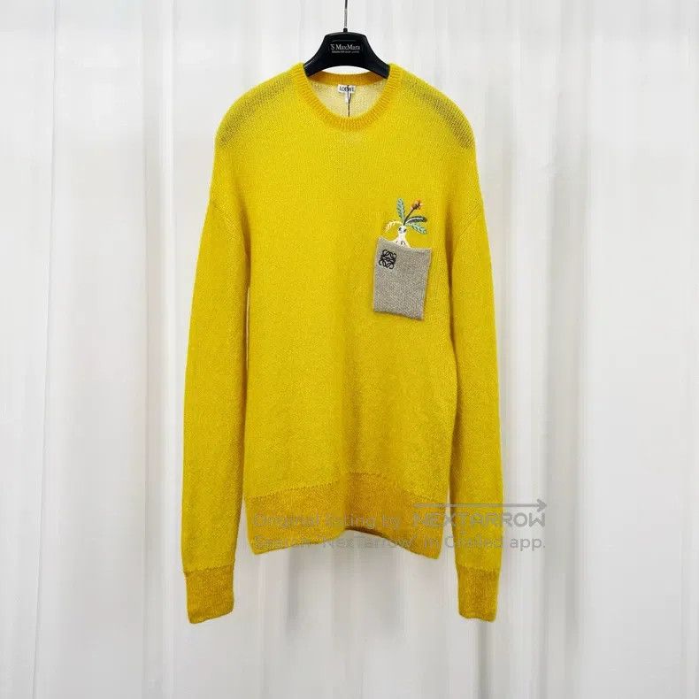 Loewe Pockets Embroidered Mohair Knit Top