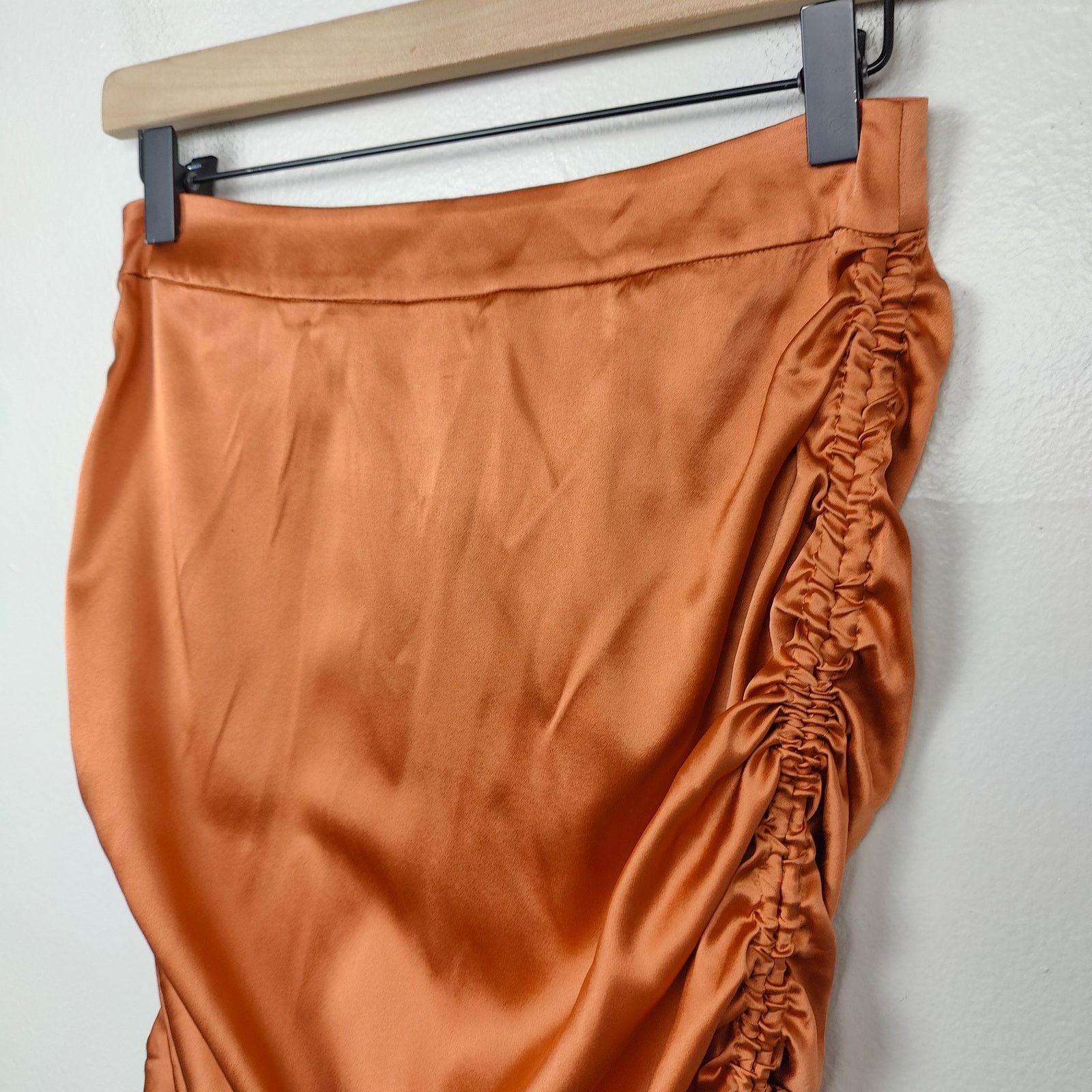 Kim Shui Kim Shui Ruched Mini Skirt Womens Small NWT Bronze Size 27" / US 4 / IT 40 - 2 Thumbnail