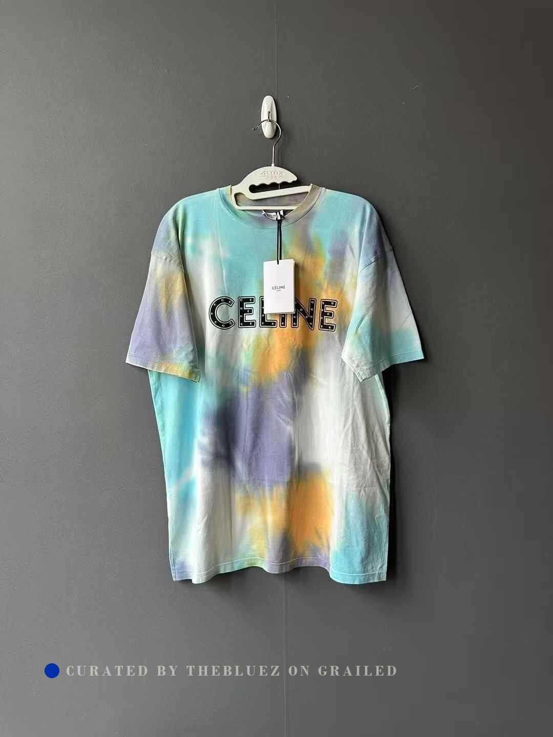 Celine Celine Tie-Dye Rivet Short-Sleeve Top Size S / US 4 / IT 40 - 1 Thumbnail
