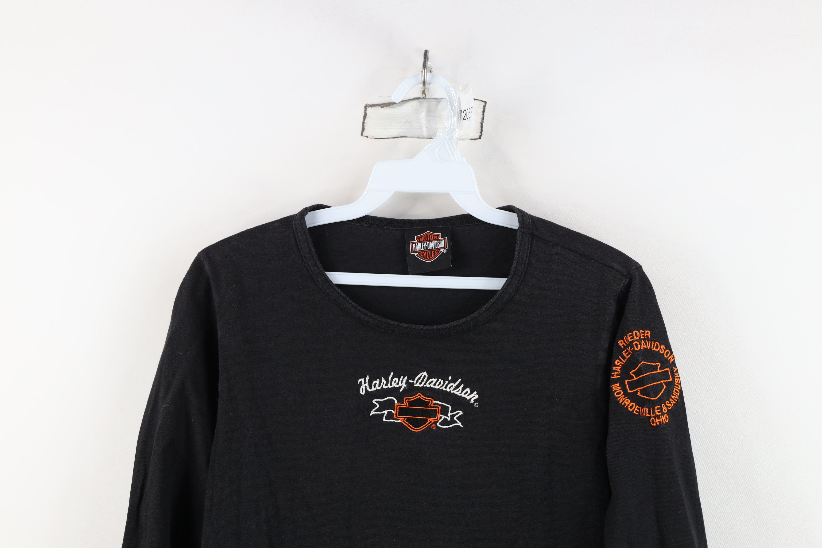 Harley Davidson Vintage Harley Davidson Spell Out Script Ribbed Knit T-Shirt Size L / US 10 / IT 46 - 2 Thumbnail