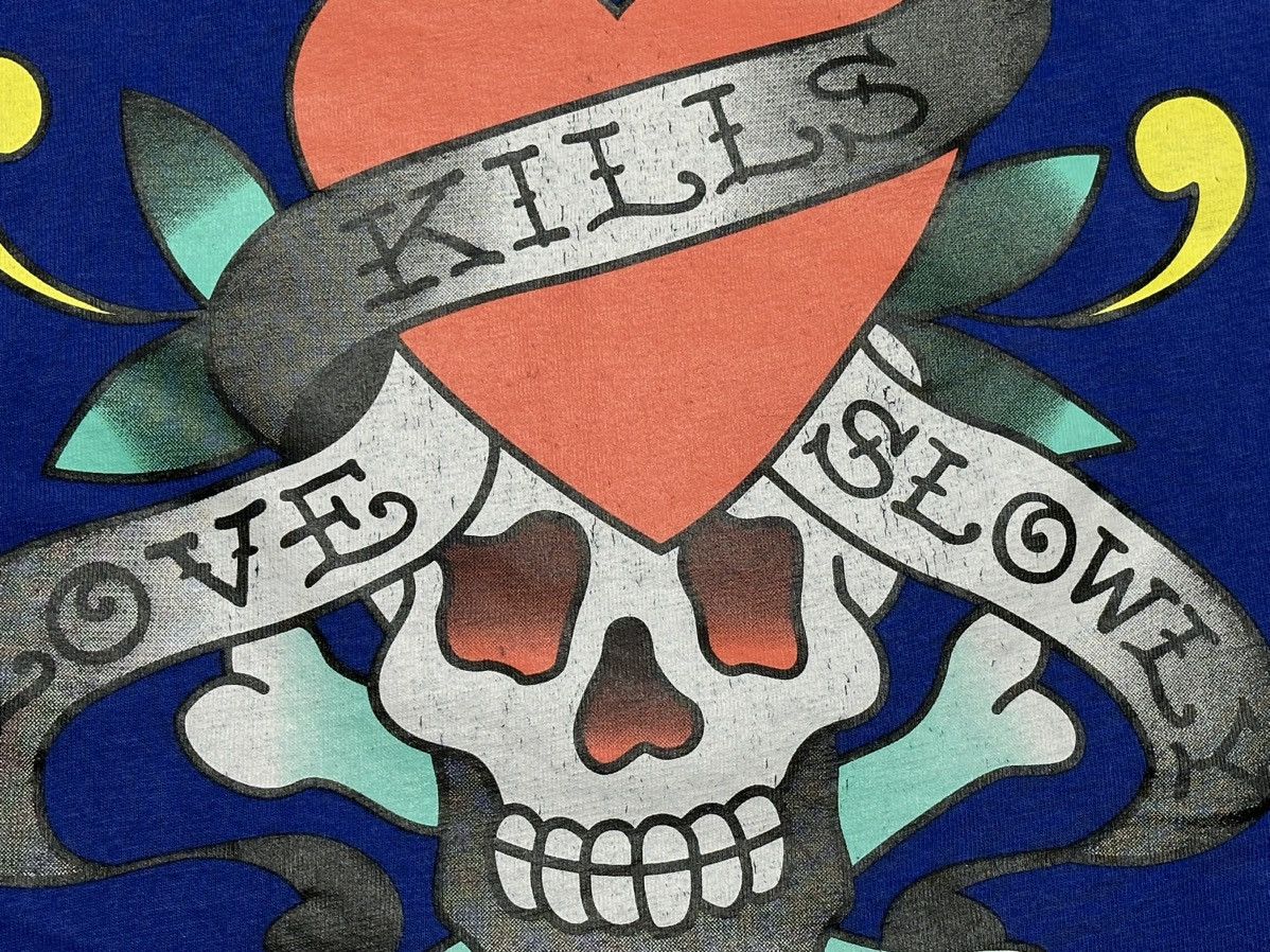 Christian Audigier Vintage Ed Hardy T-Shirt Skull Love Kills Slowly Size M / US 6-8 / IT 42-44 - 5 Thumbnail