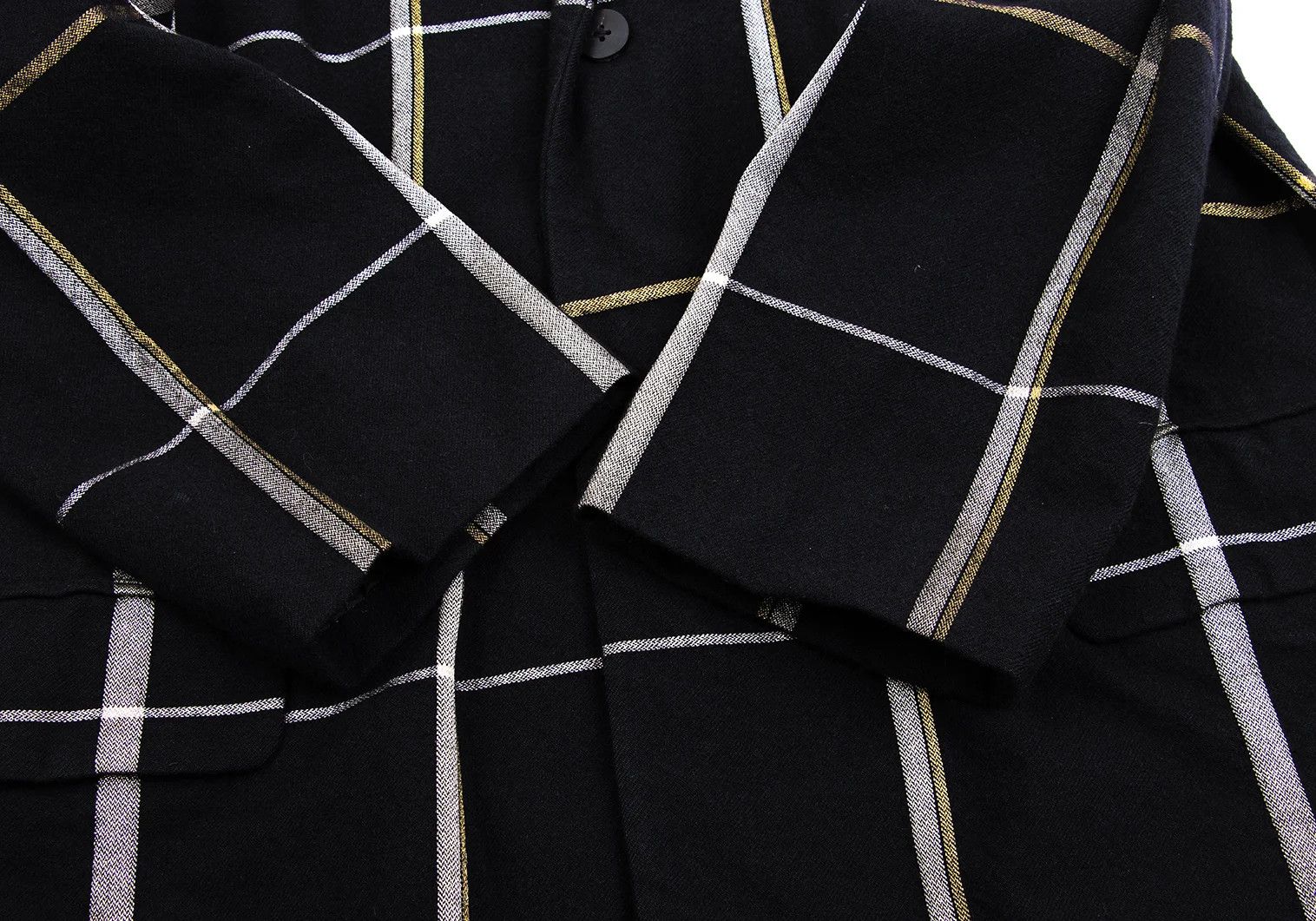 Yohji Yamamoto Yohji Yamamoto Fleece Wool Check Jacket Dark Navy Size US L / EU 52-54 / 3 - 6 Thumbnail