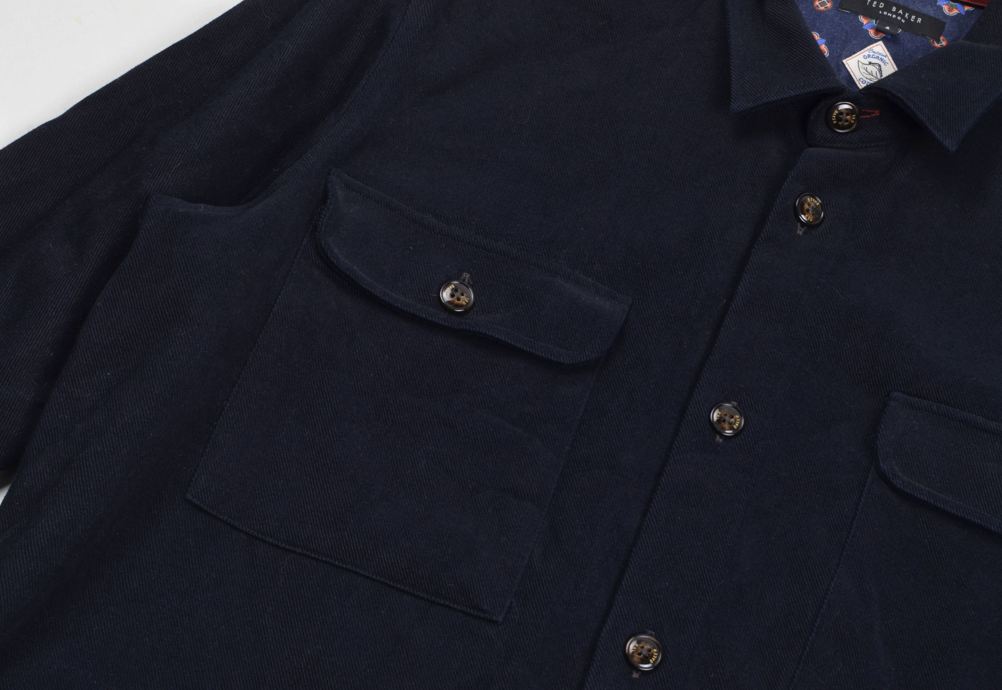 Ted Baker Ted Baker London Navy Corduroy Organic Cotton Overshirt Size US M / EU 48-50 / 2 - 3 Thumbnail