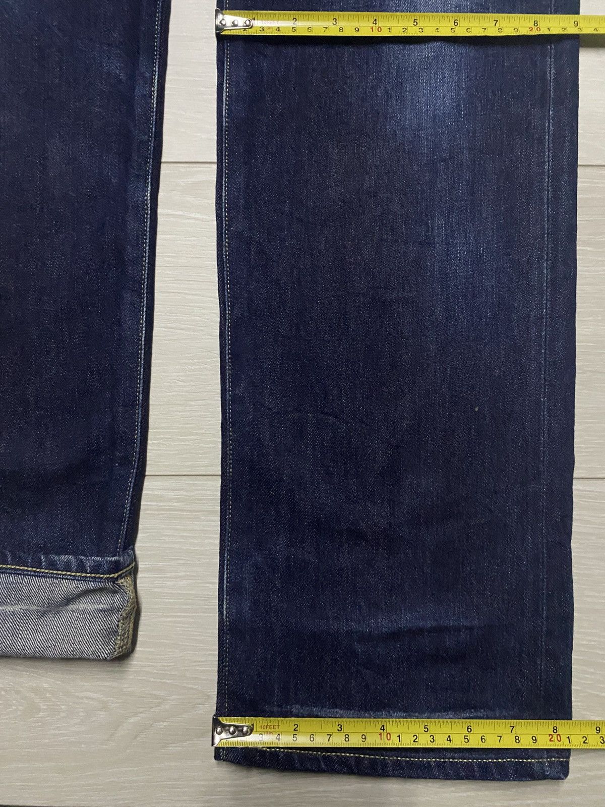 Undercover × Uniqlo Uniqlo Selvedge Blue Whisker Fade Wash Distressed Jeans Size US 37 - 15 Thumbnail