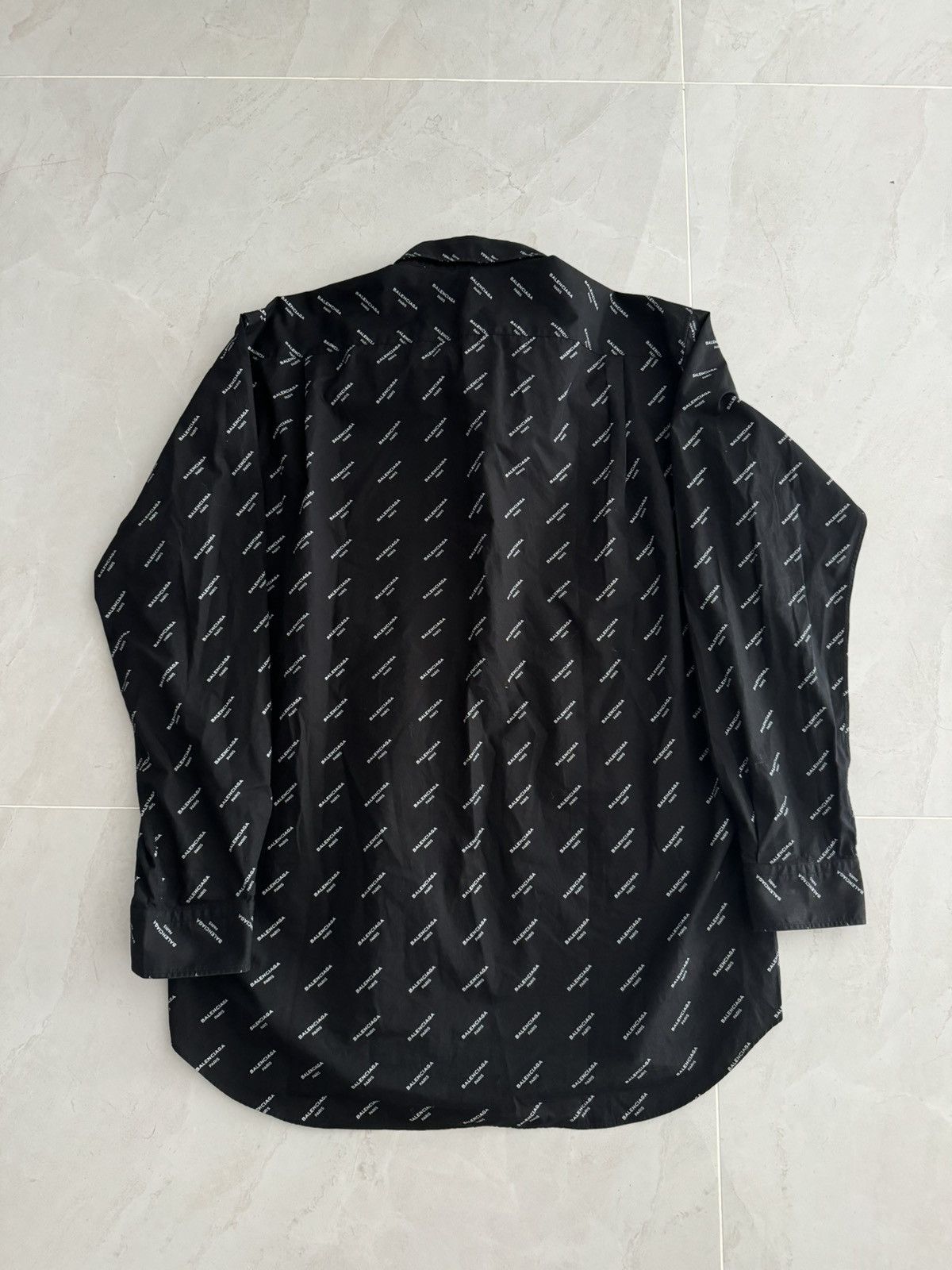 Balenciaga Balenciaga Black Logo Striped Shirt Demna Gvasalia Size US XL / EU 56 / 4 - 3 Thumbnail
