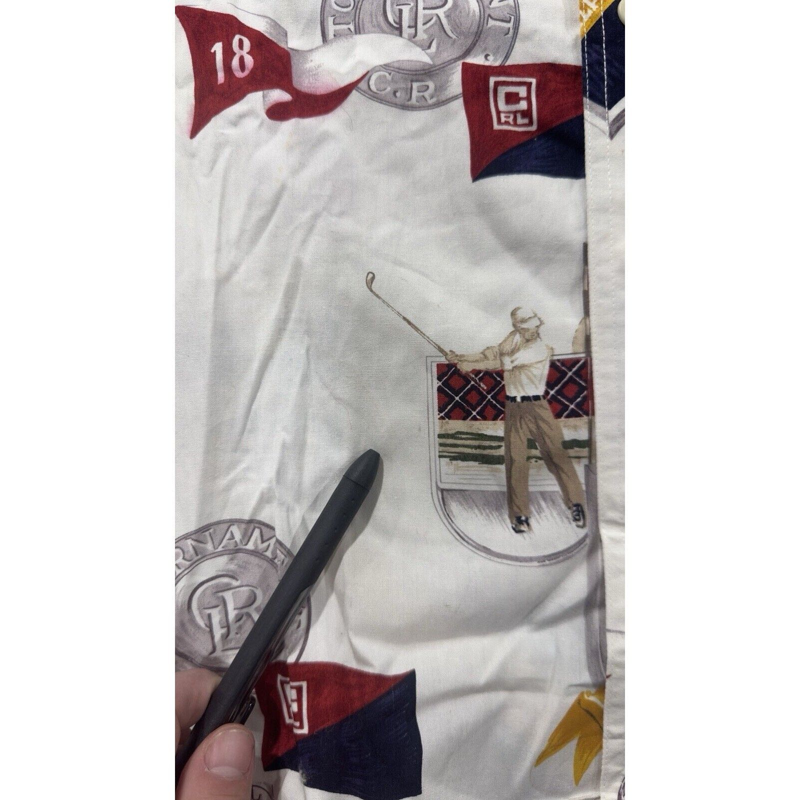Ralph Lauren Vtg Chaps Ralph Lauren Mens M 80's Golf Print Button Down Size US M / EU 48-50 / 2 - 6 Thumbnail