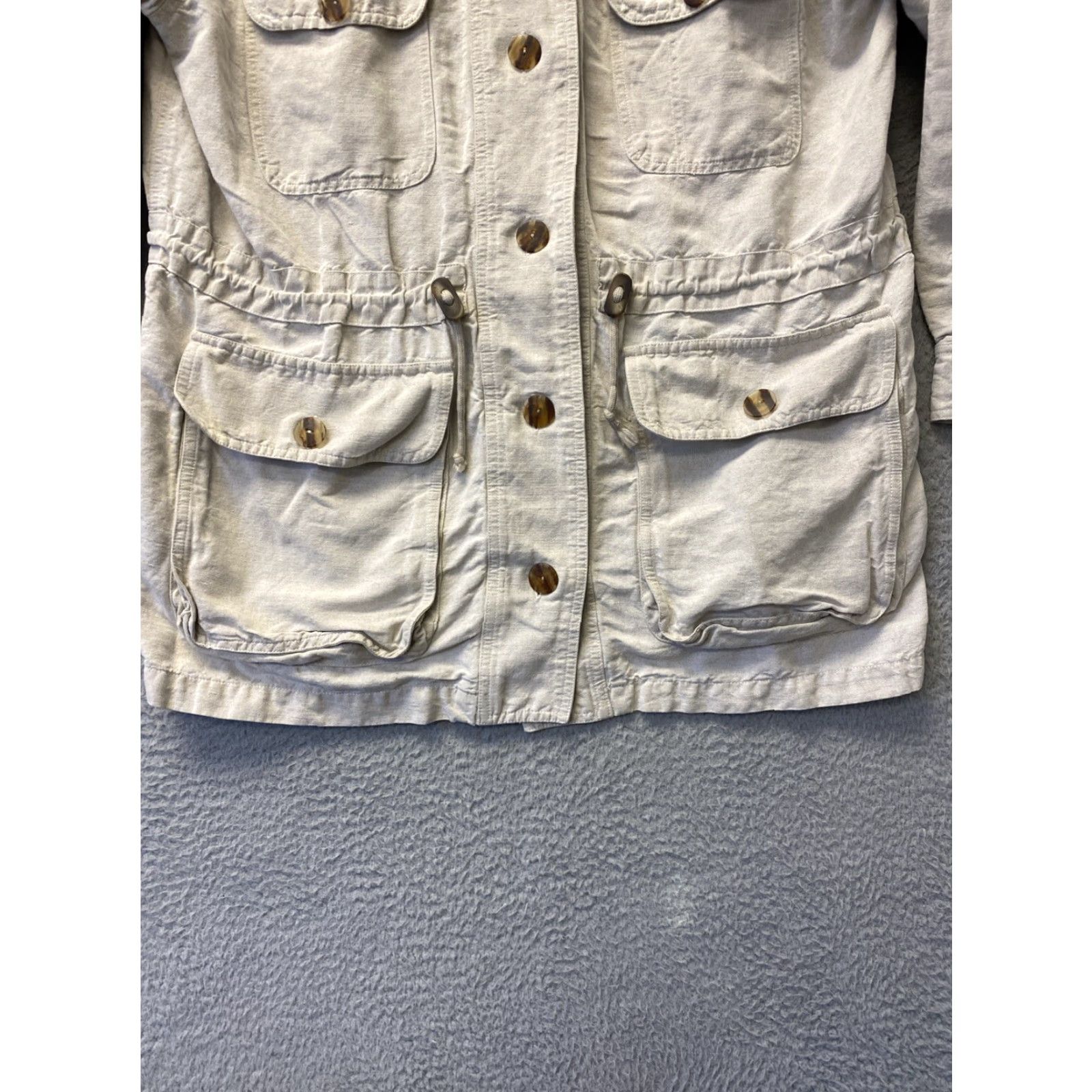 Timberland VINTAGE Timberland Women's Jacket Casual Outdoors Large Beige Cotton Blend 90s Outdoor Fall Winter Size L / US 10 / IT 46 - 2 Thumbnail