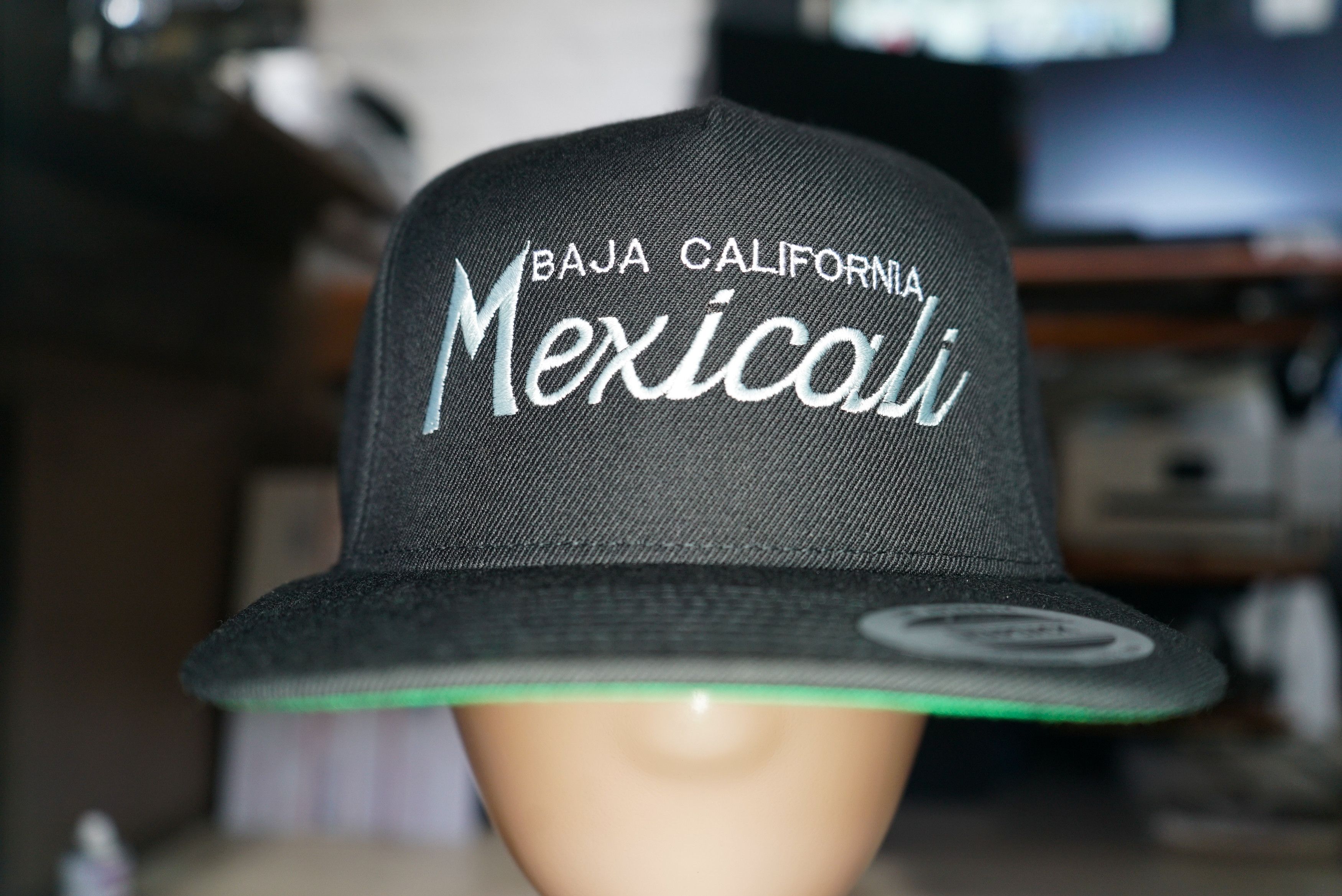 Handmade Baja California Mexicali Retro Script Style Snapback Hat Size ONE SIZE - 1 Thumbnail