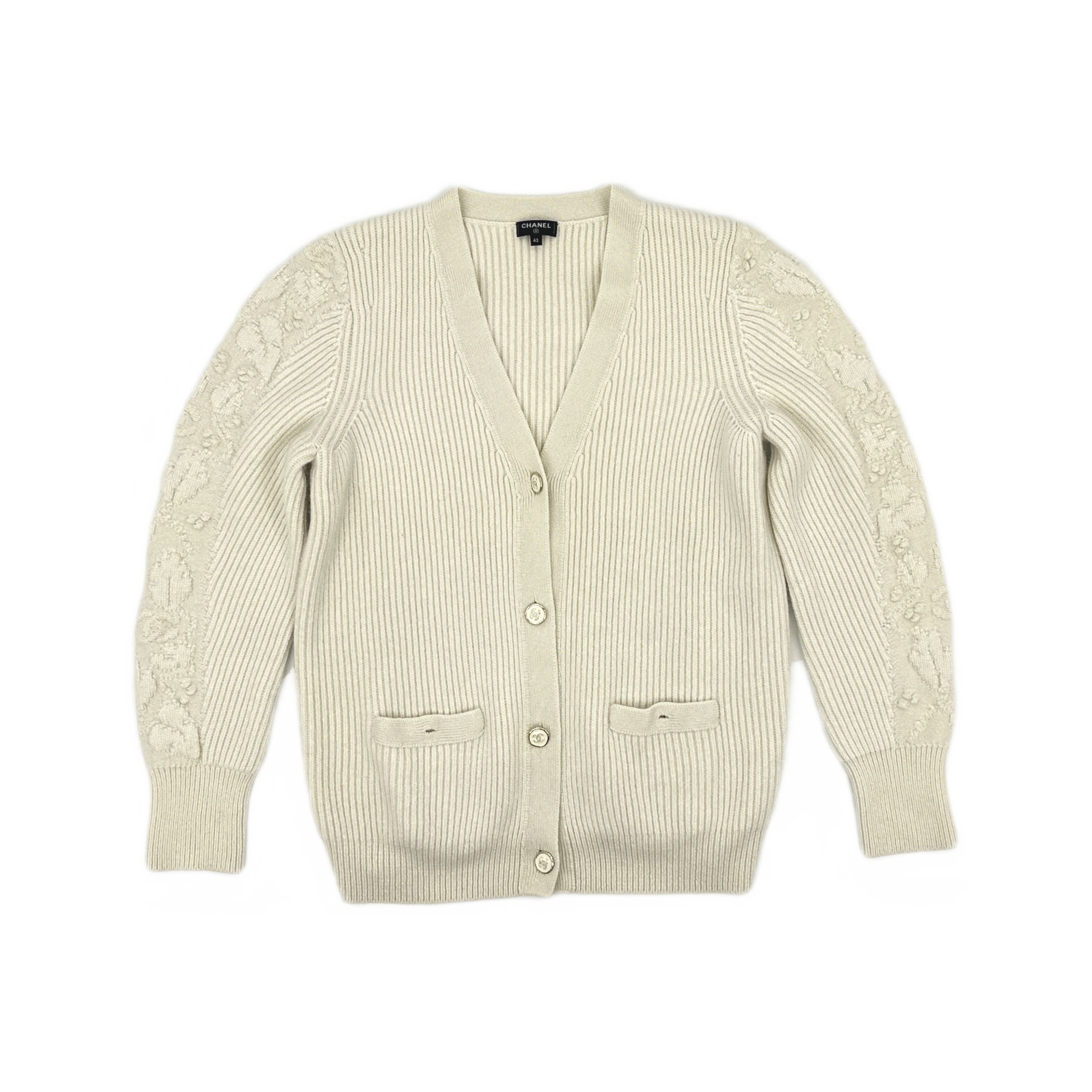 Chanel CHANEL Ribbed Cashmere Blend Cardigan Size 42 Size M / US 6-8 / IT 42-44 - 1 Thumbnail