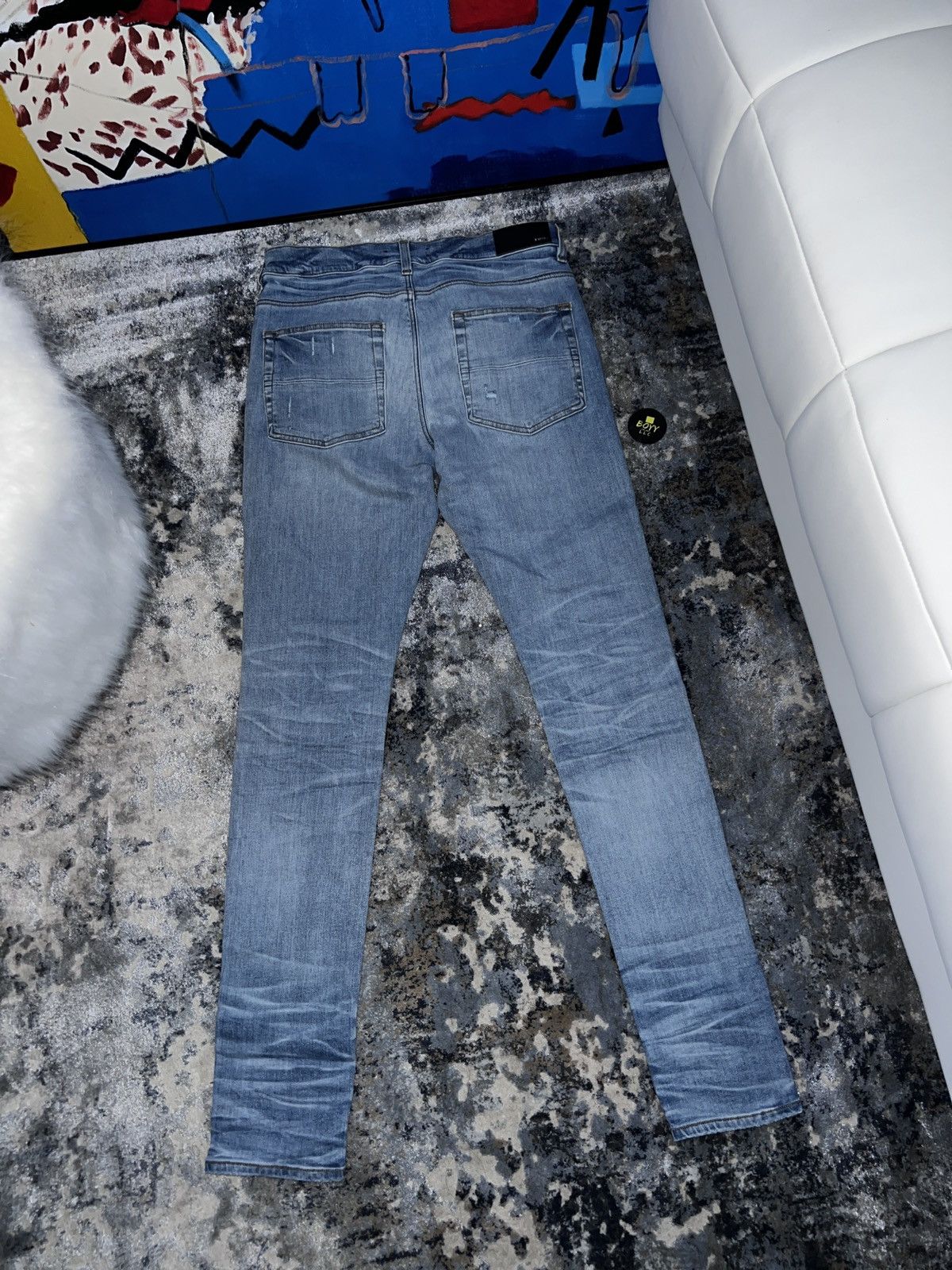 Amiri Amiri grey patch mx1 jeans Size US 33 - 5 Thumbnail