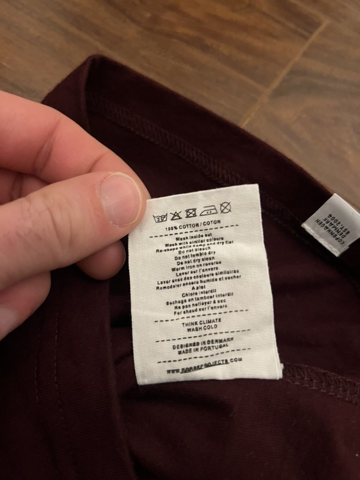 Norse Projects Norse Projects Maroon Blank Tee Size US S / EU 44-46 / 1 - 7 Thumbnail