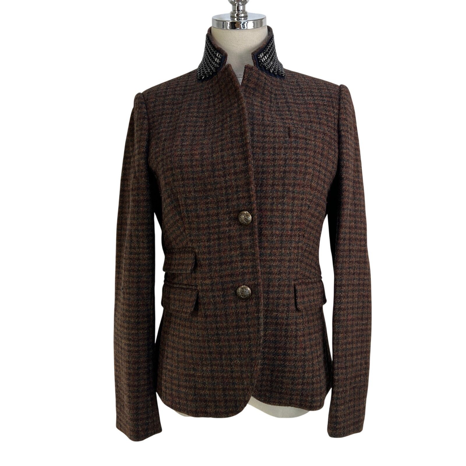 J.Crew J. Crew School Boy Wool Blazer Brown Plaid Houndstooth Size M / US 6-8 / IT 42-44 - 1 Thumbnail