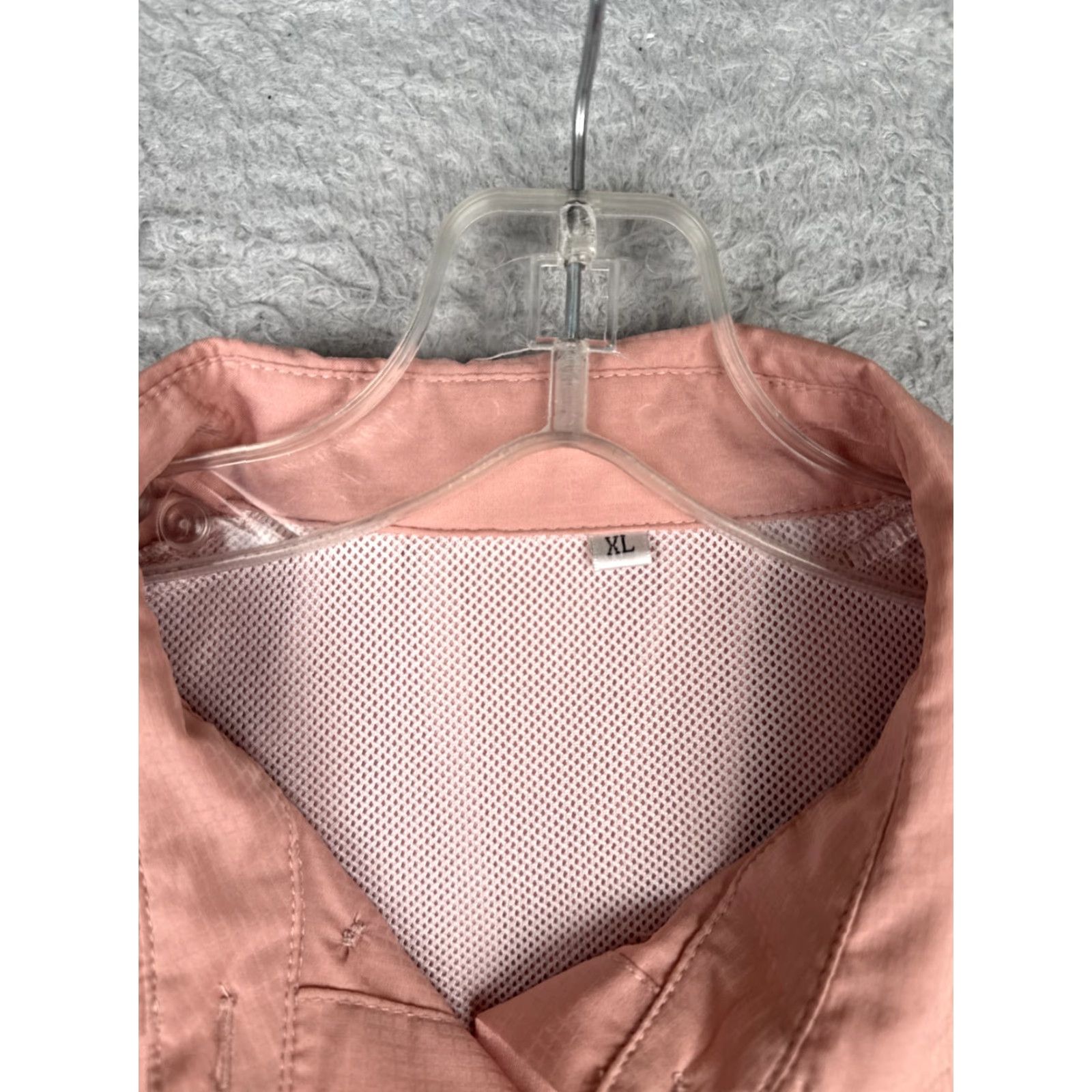 Pinko Shirt Women Extra Large Pink Button Up Vented Fish Angler Long Sleeve Pockets Size XL / US 12-14 / IT 48-50 - 7 Thumbnail