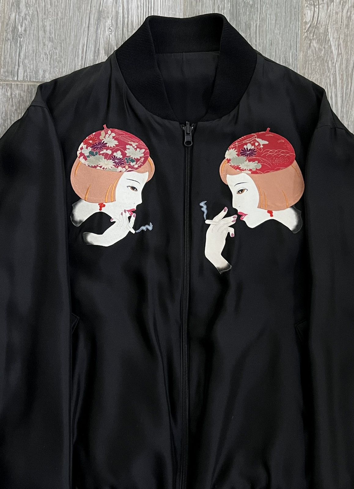 Yohji Yamamoto SS2004 Yohji Yamamoto Smoking Girl Runway Silk Bomber Jacket Size US L / EU 52-54 / 3 - 10 Thumbnail