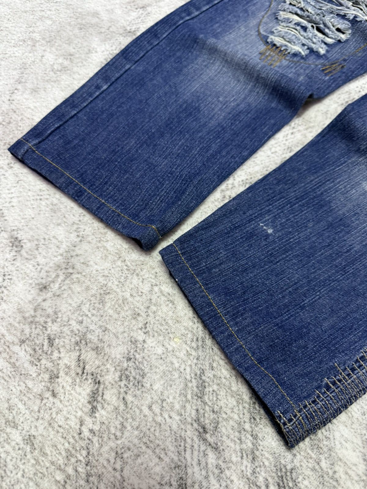 Hysteric Glamour × Japanese Brand Wild Chanel Destroyed Repaired Heavy Stitched Jeans Size US 30 / EU 46 - 7 Thumbnail