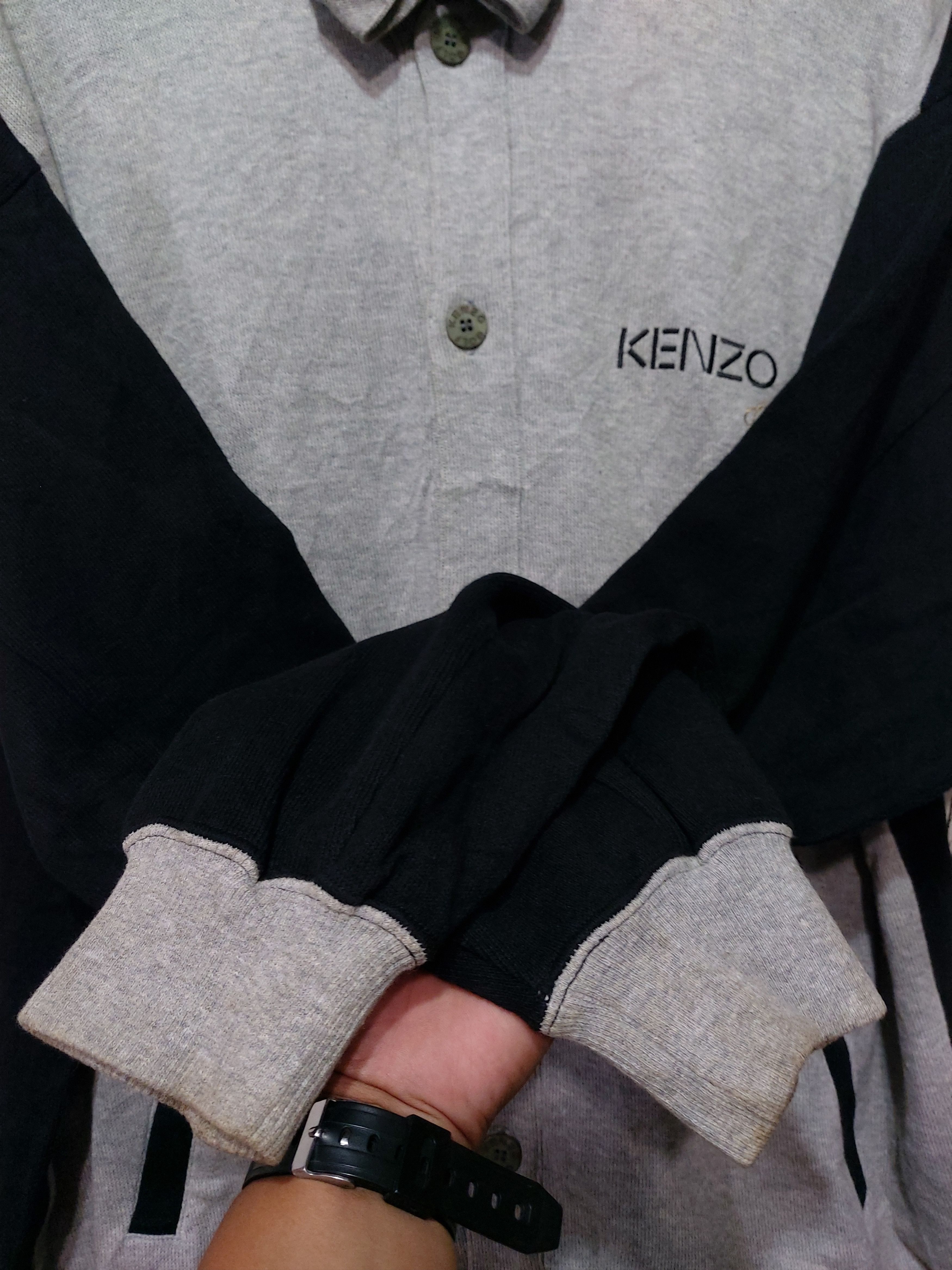 Kenzo KENZO GOLF 2 TONE COLOURS SWEATSHIRT BUTTON UP Size US XL / EU 56 / 4 - 9 Thumbnail