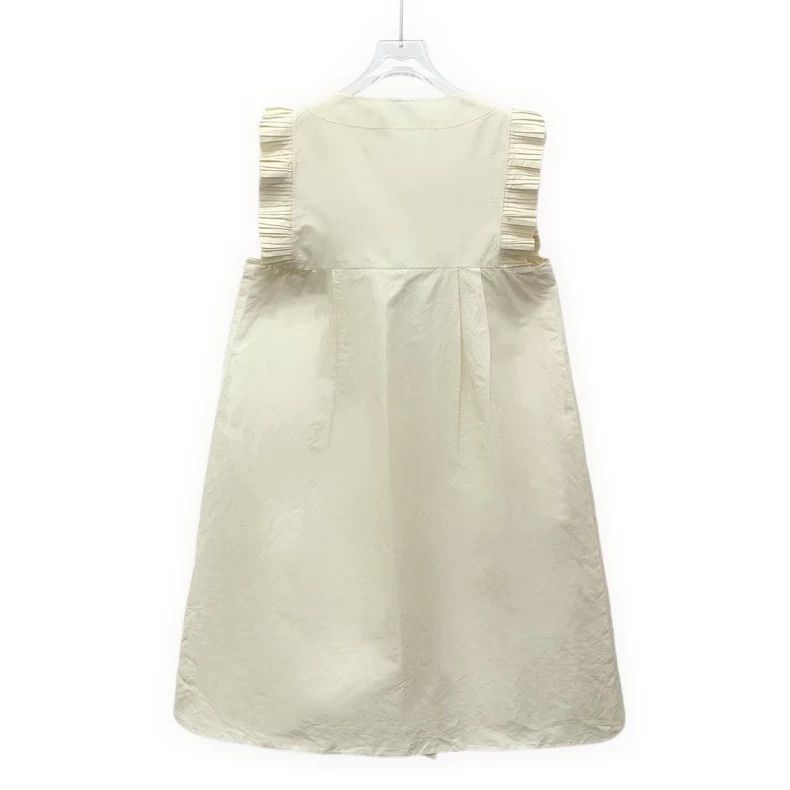Chanel Chanel Beige silk pleated lace round-neck sleeveless dress Size XS / US 0-2 / IT 36-38 - 2 Thumbnail