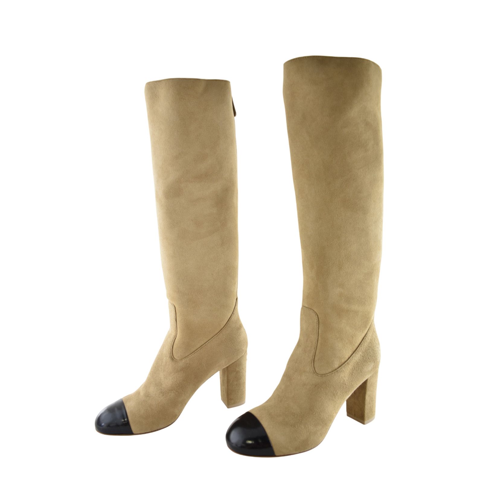 Chanel Chanel 24K Beige Suede Shearling Fur CC Logo Boots 37 Size US 6 / IT 36 - 17 Thumbnail
