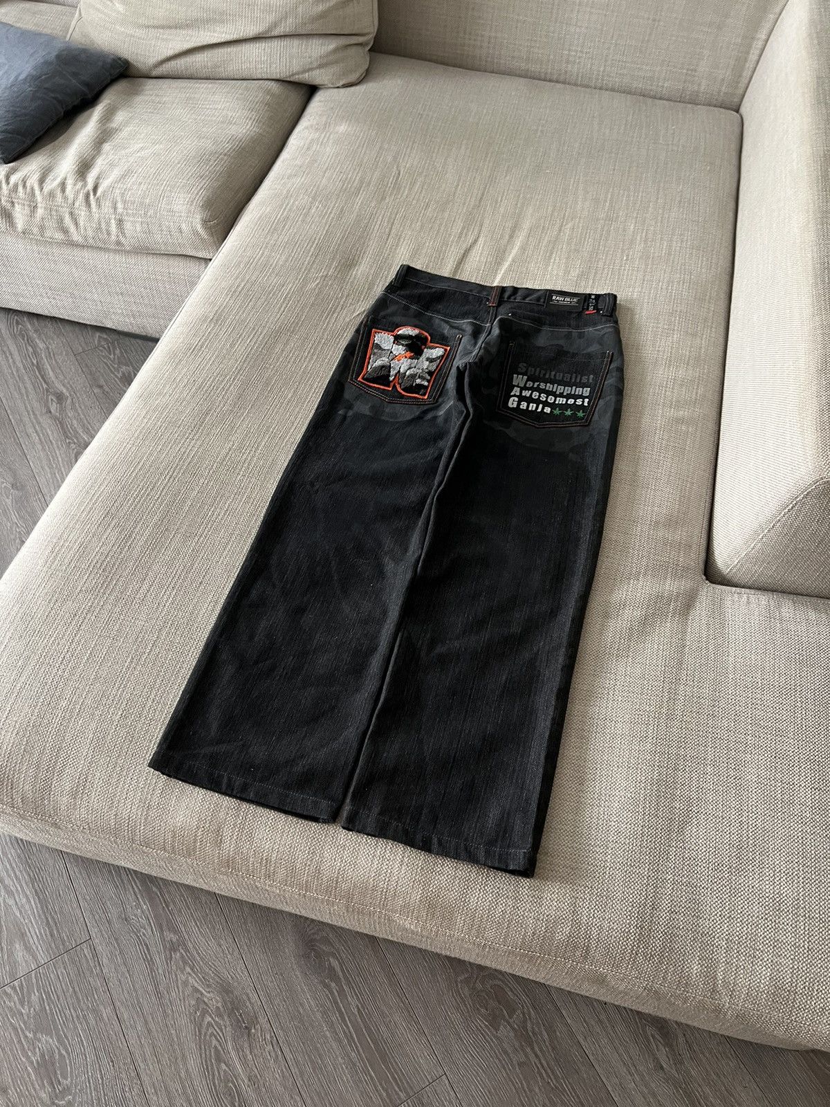 Vintage Vintage 💥 Raw Blue Ganja Pants Jeans Size US 34 / EU 50 - 3 Thumbnail