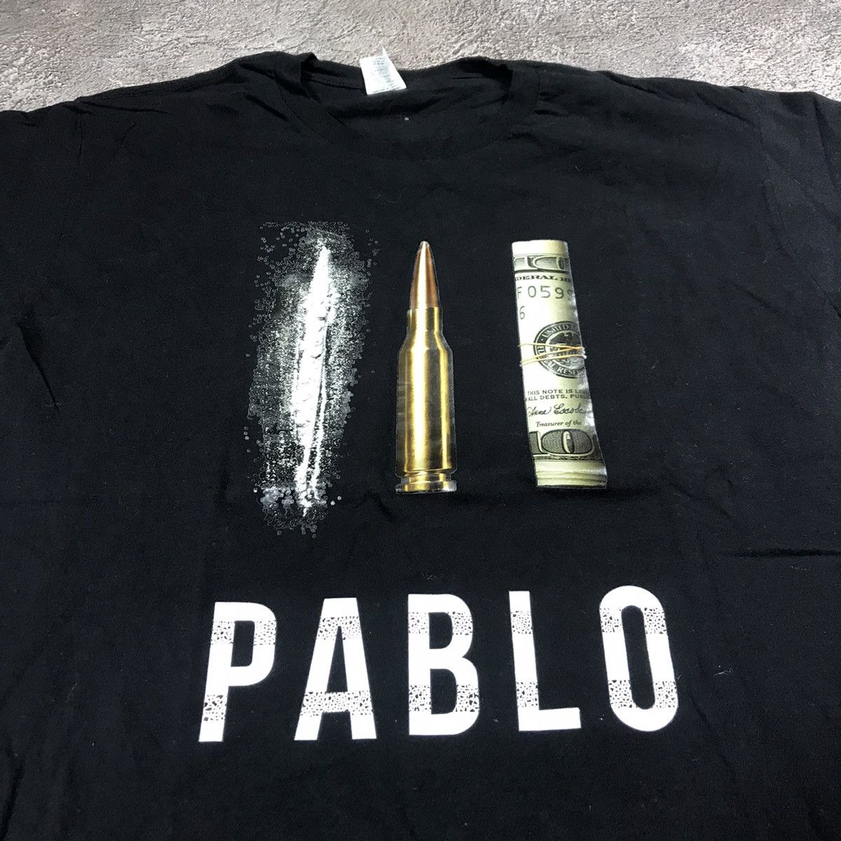Vintage Vintage Y2K Graphic Tee Pablo Cocaine Streetwear Wide Leg L Size US L / EU 52-54 / 3 - 3 Thumbnail