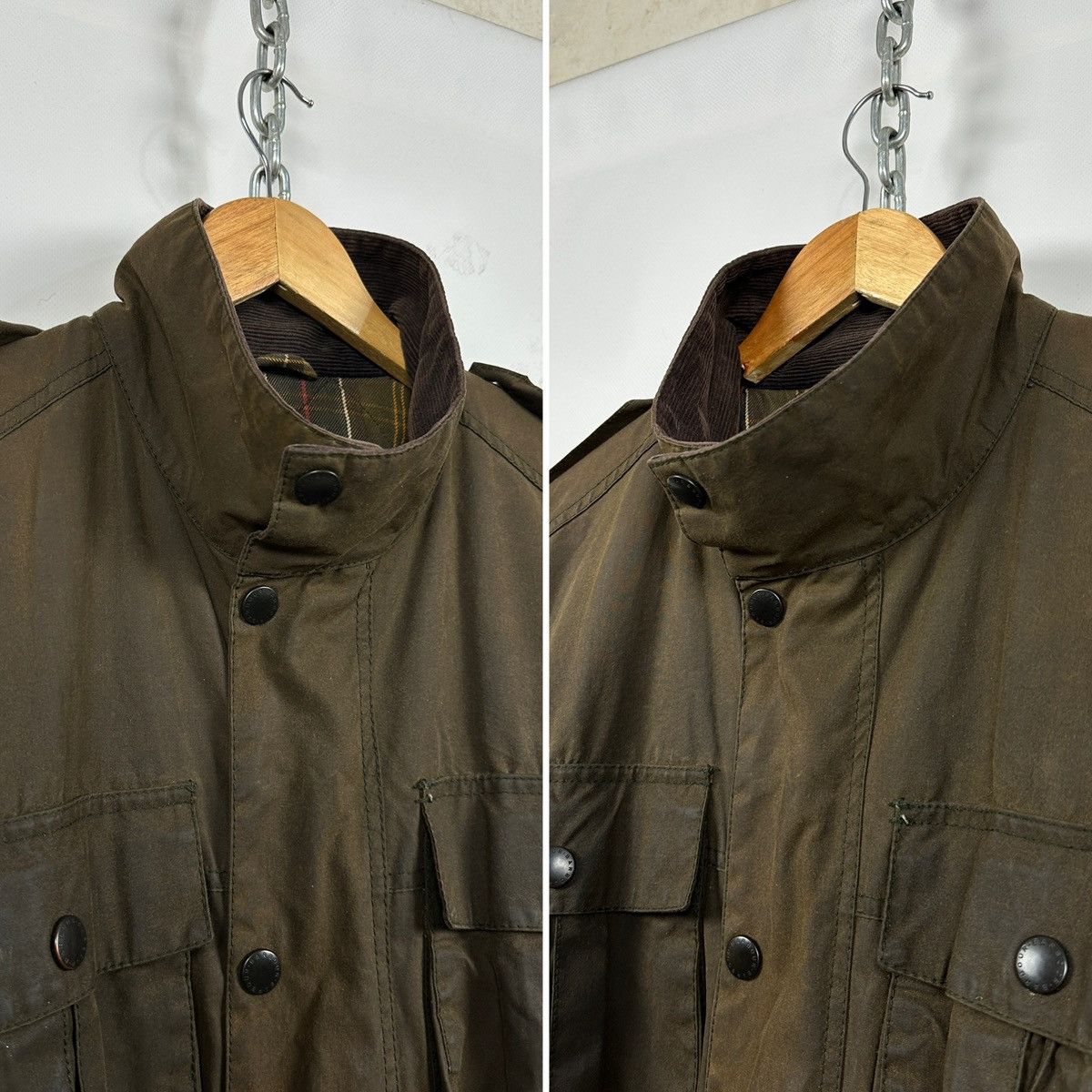 Barbour Barbour Trooper Olive Green Waxed Coat Jacket Size US M / EU 48-50 / 2 - 9 Thumbnail