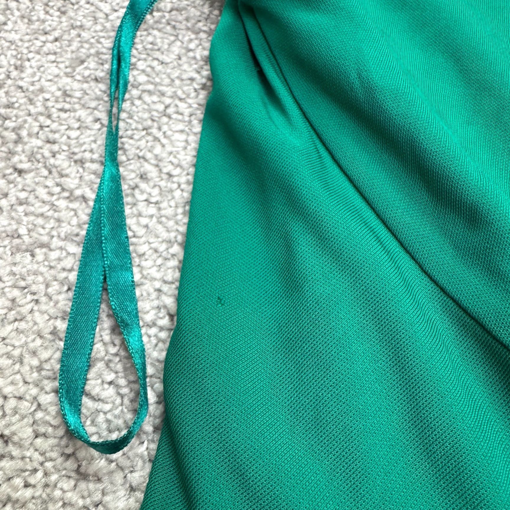 Banana Republic Banana Republic A-Line Dress Womens 8 Green Ruched V-Neck Business Casual Size M / US 6-8 / IT 42-44 - 4 Thumbnail