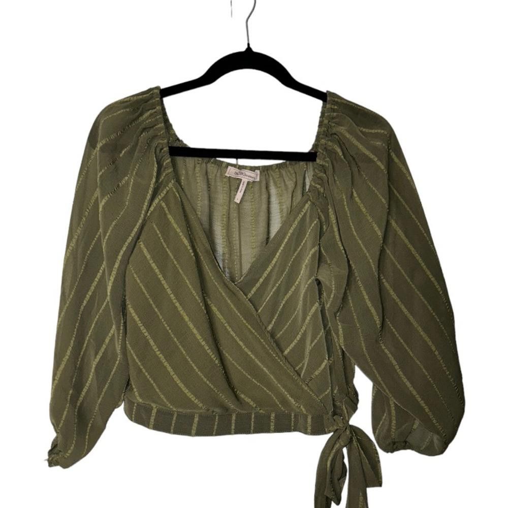 Designer BCBGeneration l Green Faux Wrap Blouse Small Size S / US 4 / IT 40 - 2 Thumbnail