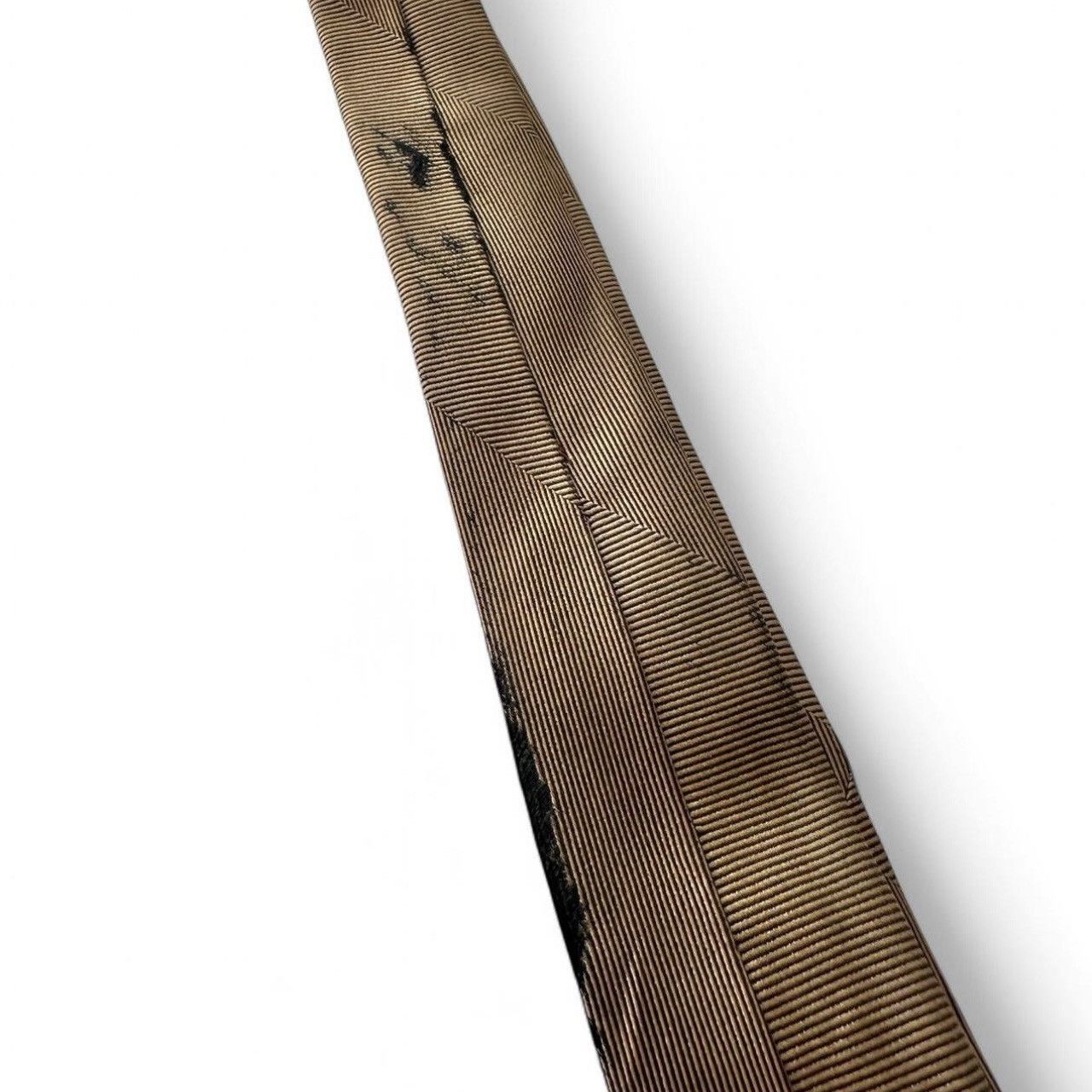 Lord & Taylor Vintage Lord & Taylor’s Gold/Black Micro-Stripe Silk Tie Size ONE SIZE - 4 Thumbnail