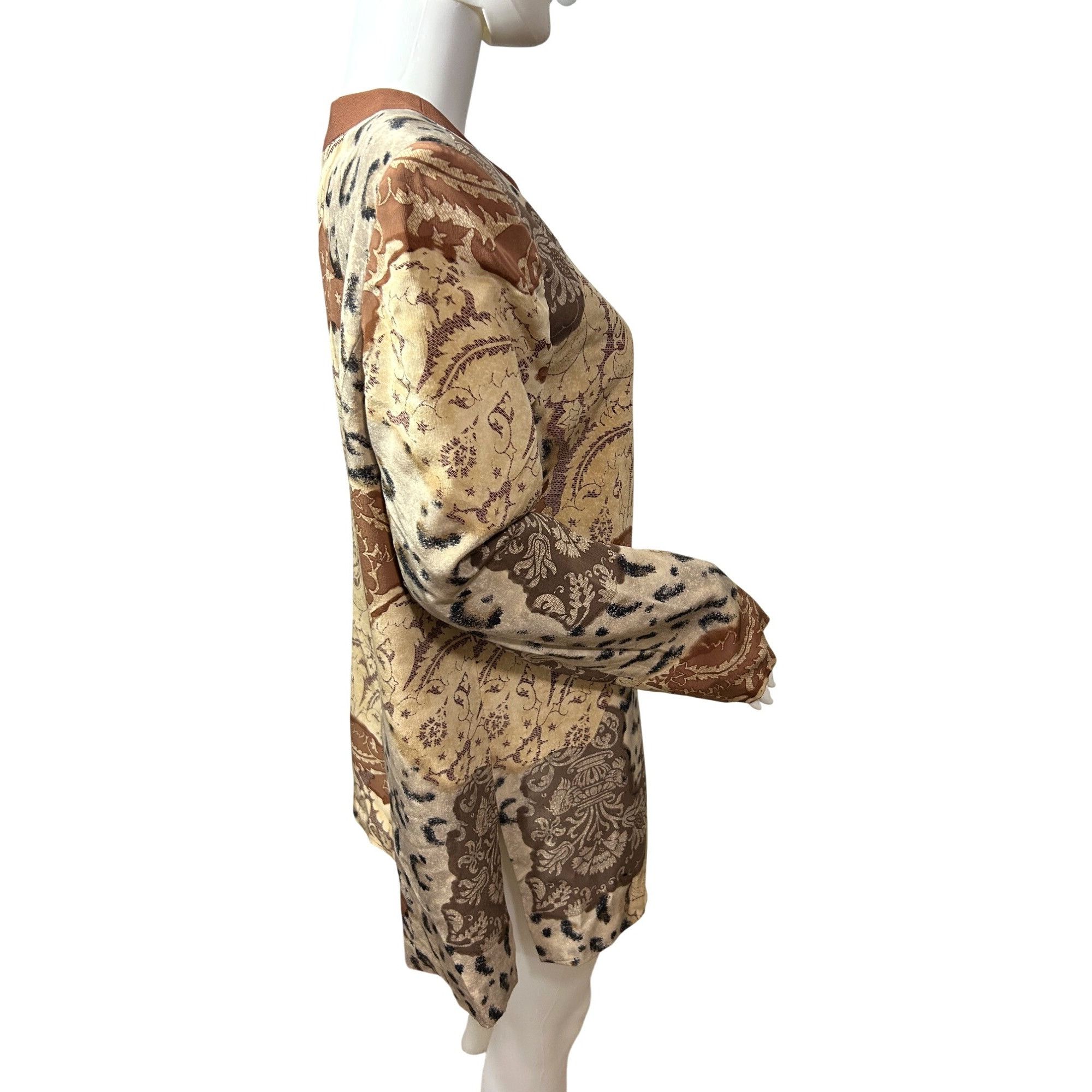Other Saks Jandel Vtg Blazer 14 Silk Asian Style Animal Print Neut Size L / US 10 / IT 46 - 3 Thumbnail