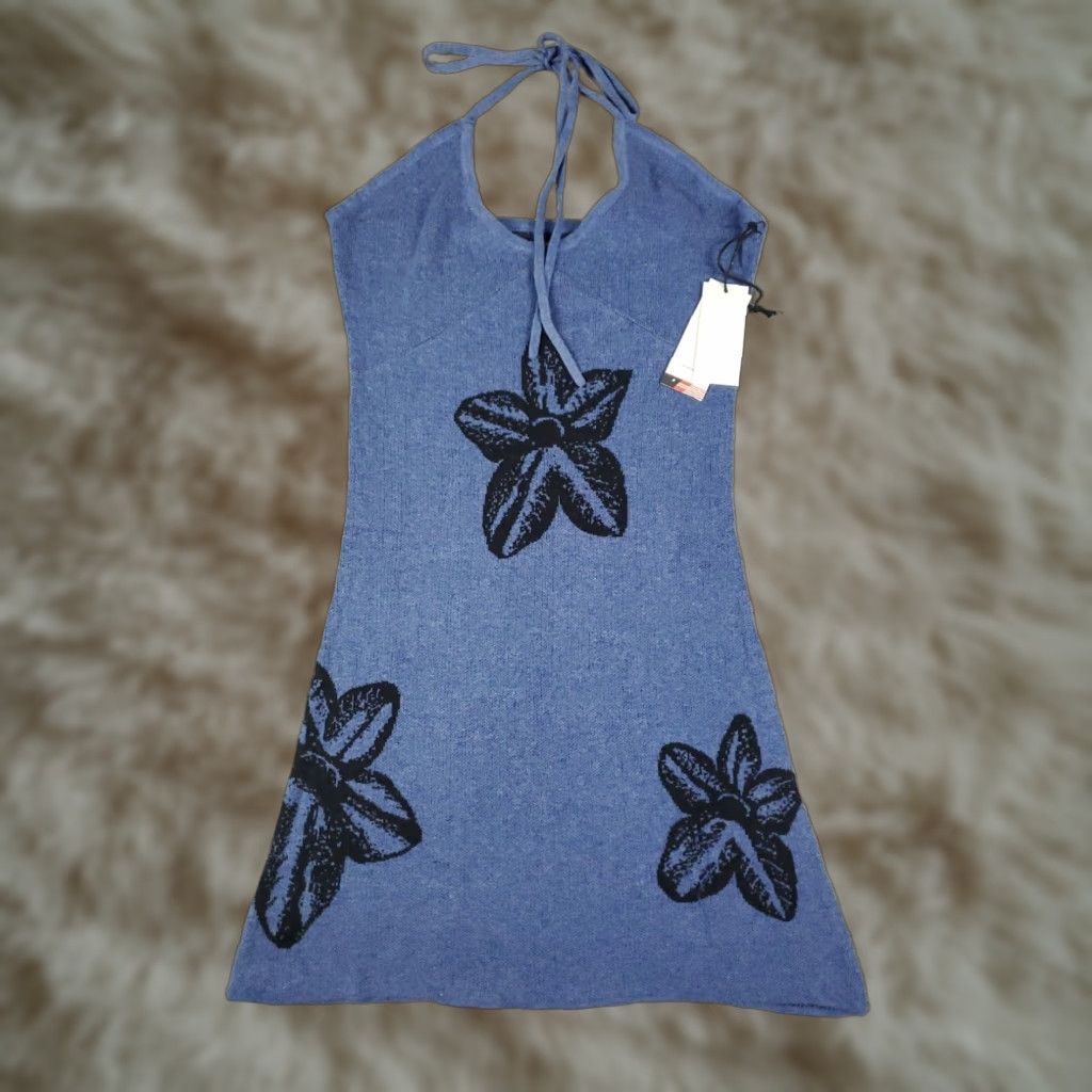 Honor the Gift Honor The Gift Womens Blue Floral Mini Knit Dress XS Sleeveless Pullover Size XS / US 0-2 / IT 36-38 - 1 Thumbnail