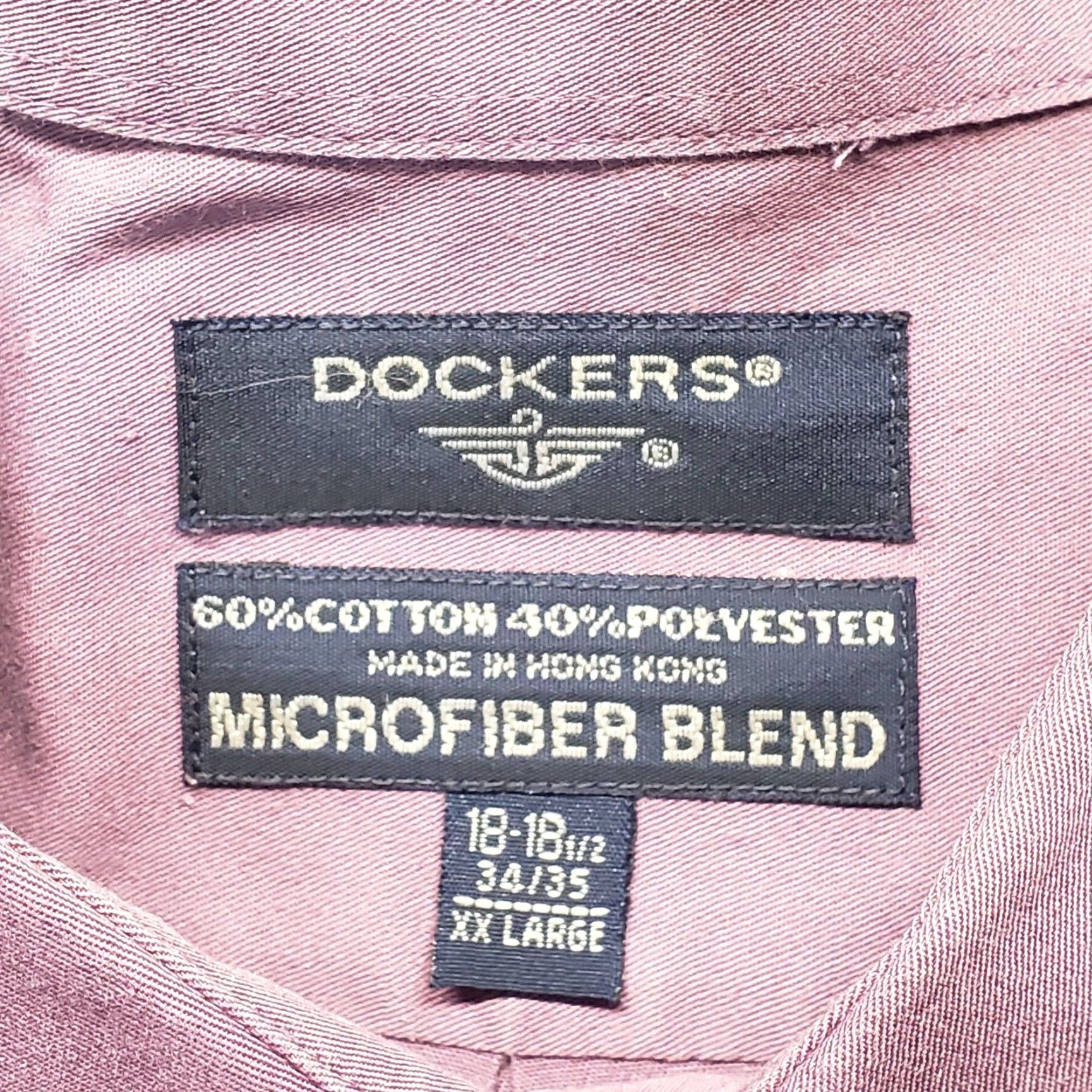 Dockers DOCKERS Shirt Men's 18.5 Purple Long Sleeve Button-Up Solid Microfiber Cotton Polyester 59.5 in Casual Classic Button-Down Mens Size US XXL / EU 58 / 5 - 3 Thumbnail