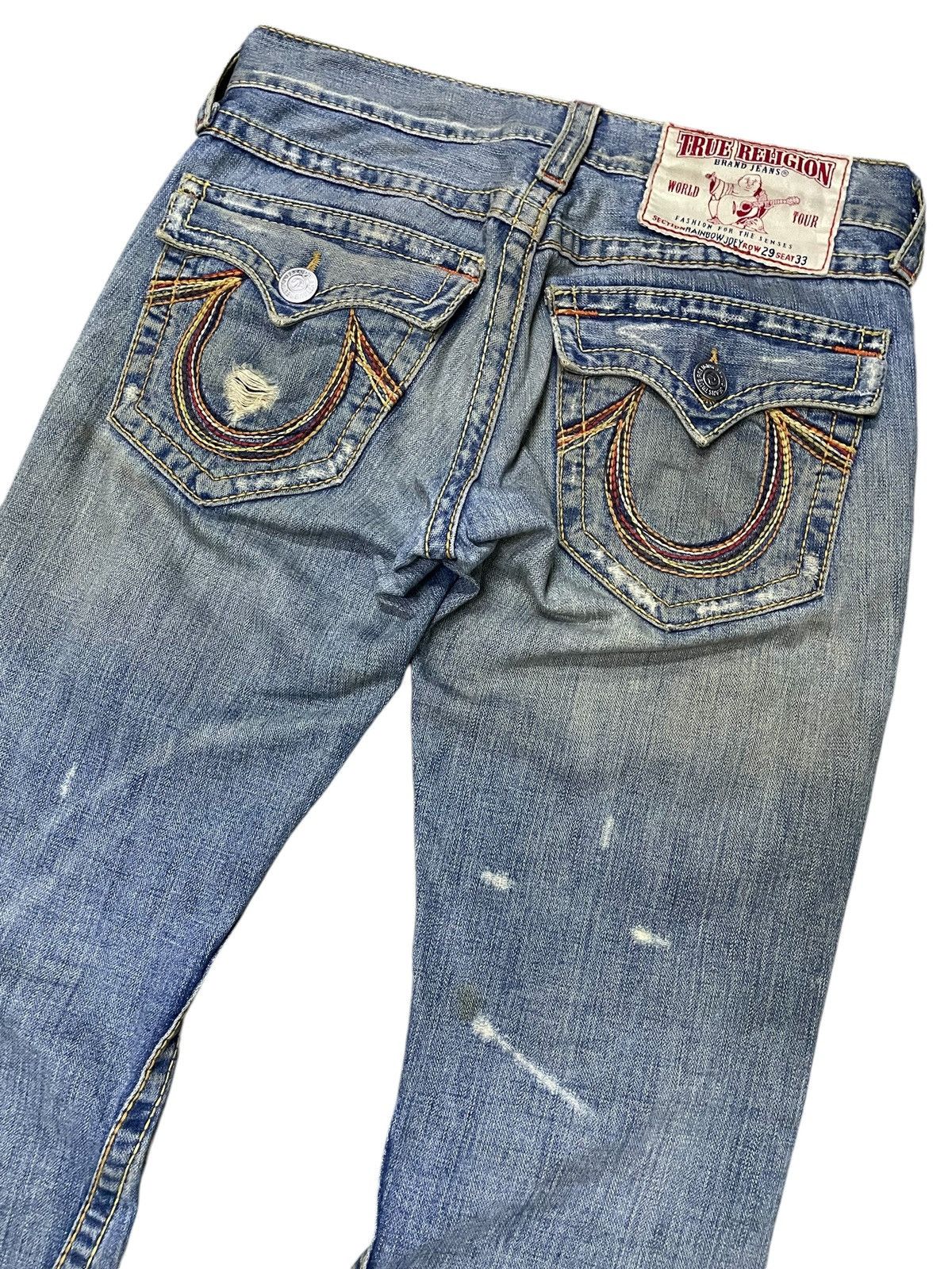 Hysteric Glamour × True Religion True Religion Rainbow Joey Heavy Stitched Distressed Jeans Size US 32 / EU 48 - 14 Thumbnail