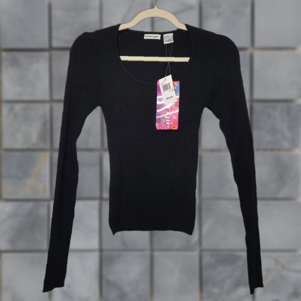 Energie VINTAGE Energie T-Shirt Women S Black NWT Small Y2k Goth Emo 90s 00s Witchy Fall Ribbed Stretchy graphic? Size S / US 4 / IT 40 - 1 Thumbnail