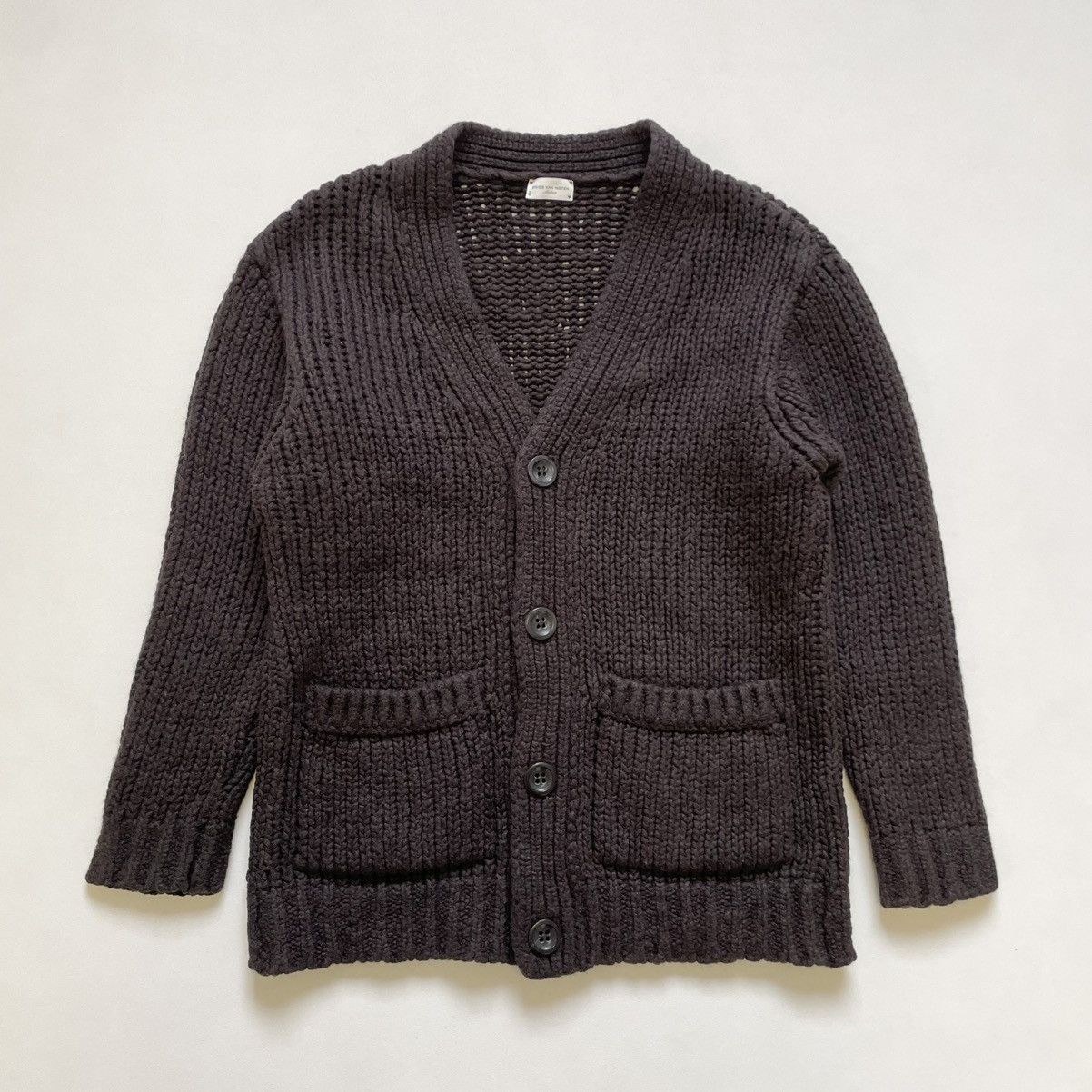 Dries Van Noten Brown Chunky Knit Merino Wool Cardigan Size US M / EU 48-50 / 2 - 17 Thumbnail
