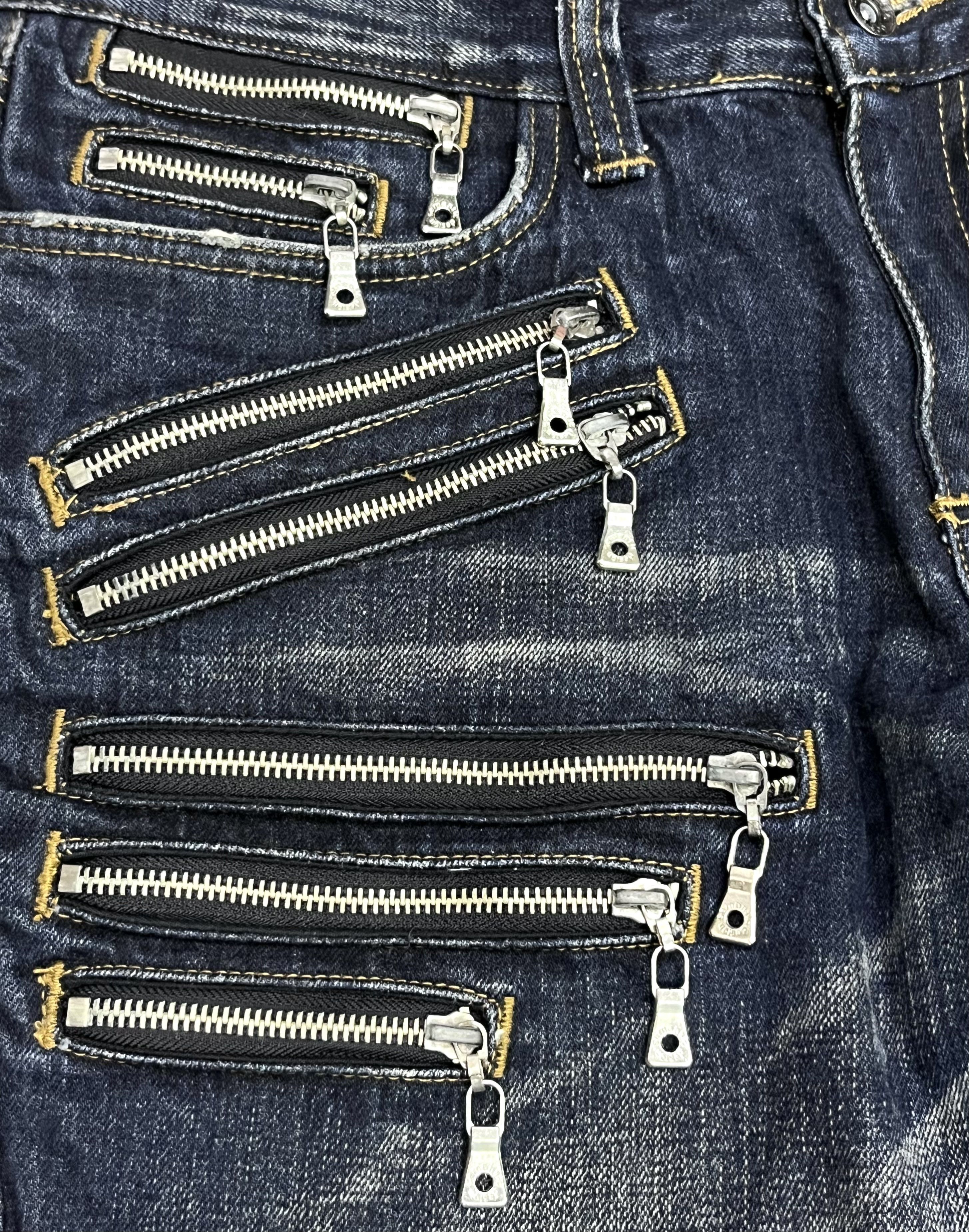 semanticdesign 🔥Ultra Rare Semantic Design Multi-Zipper Grunge Denim Size US 31 - 6 Thumbnail