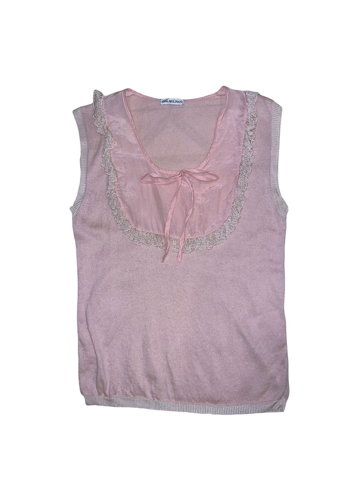Anna Molinari Vintage Y2K Anna Molinari knit lace tank top 🎀💗 Size ONE SIZE - 4 Thumbnail
