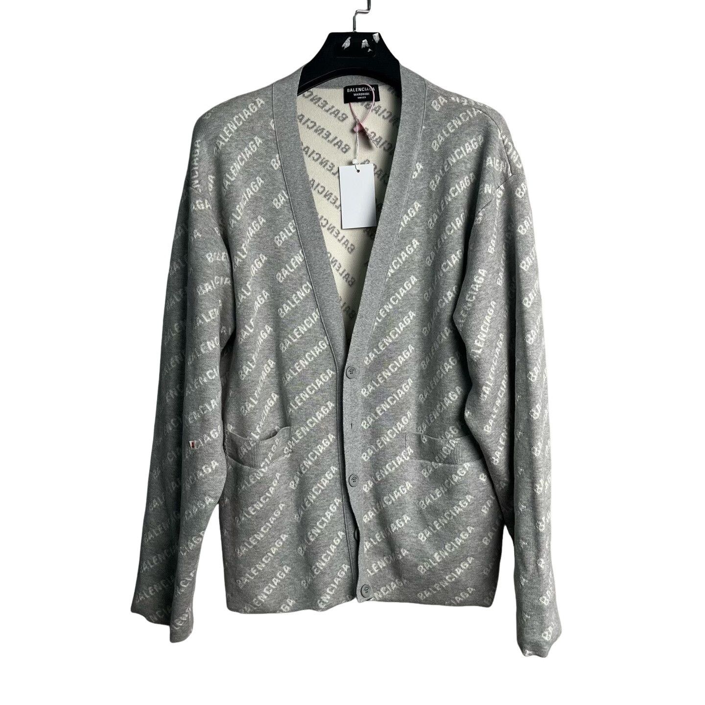 Balenciaga Balenciaga Allover Logo Knit Cardigan Size 2 Size US M / EU 48-50 / 2 - 1 Thumbnail