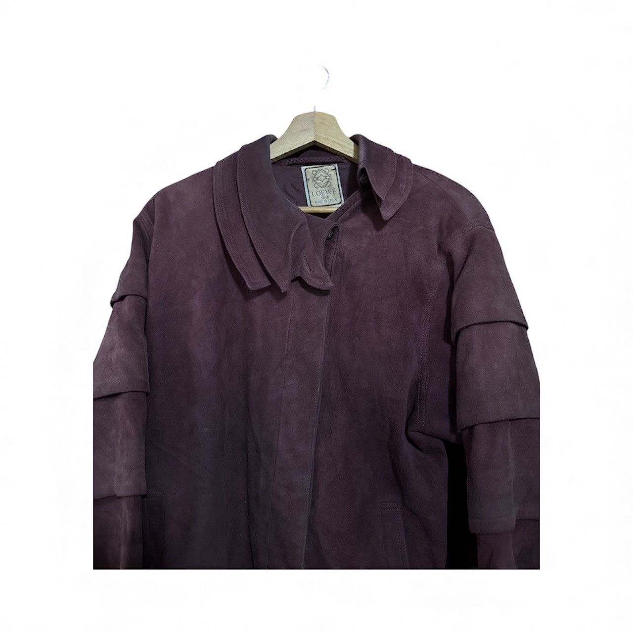 Loewe Vintage LOEWE Suede Jacket Tiered Ruffled Sleeve Design Size M / US 6-8 / IT 42-44 - 4 Thumbnail