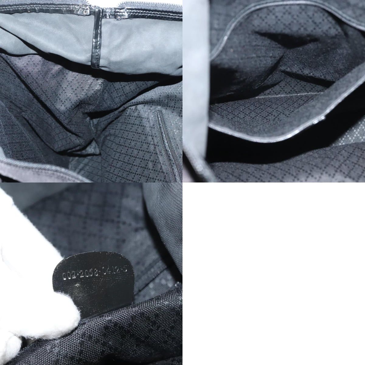 Gucci GUCCI Bamboo Tote Bag Nylon Black Silver 002 2058 0412 5 Size ONE SIZE - 12 Thumbnail