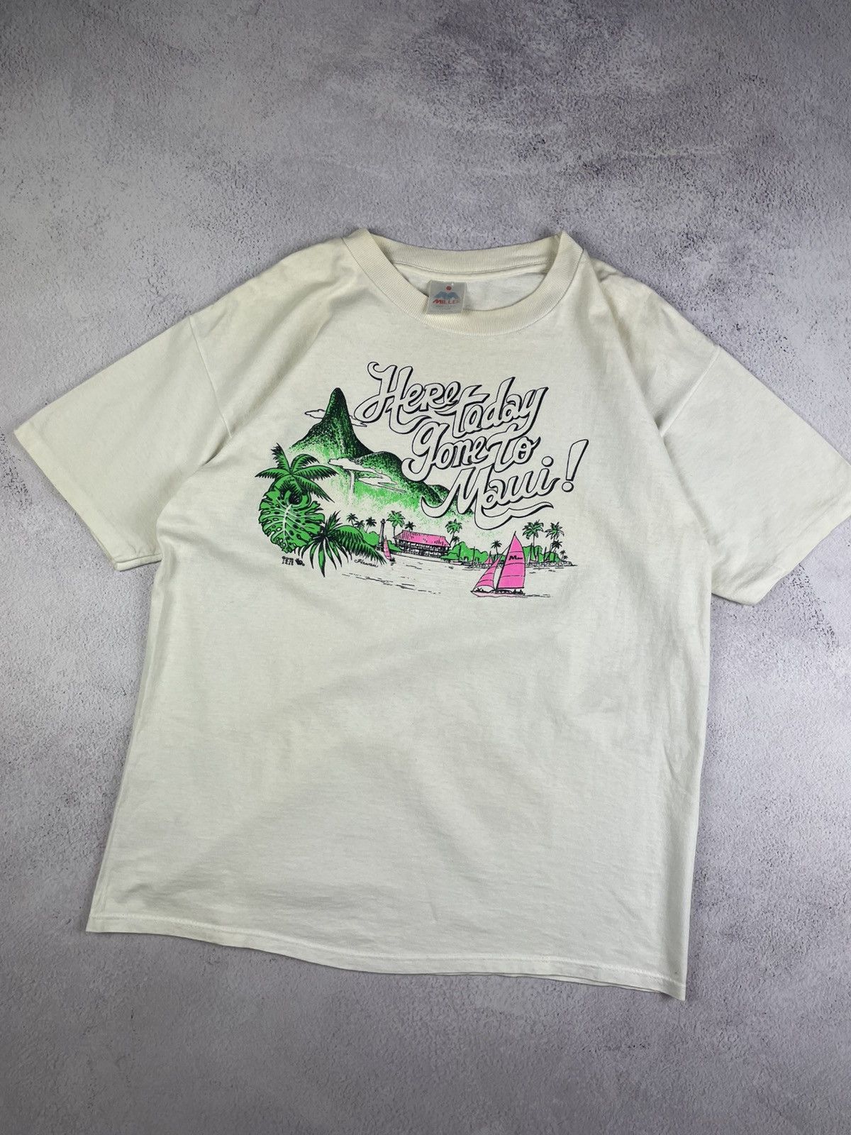 Vintage Vintage 70 80s Here Today Gone To Maui Hawaii T-shirts sz L Size US L / EU 52-54 / 3 - 2 Thumbnail