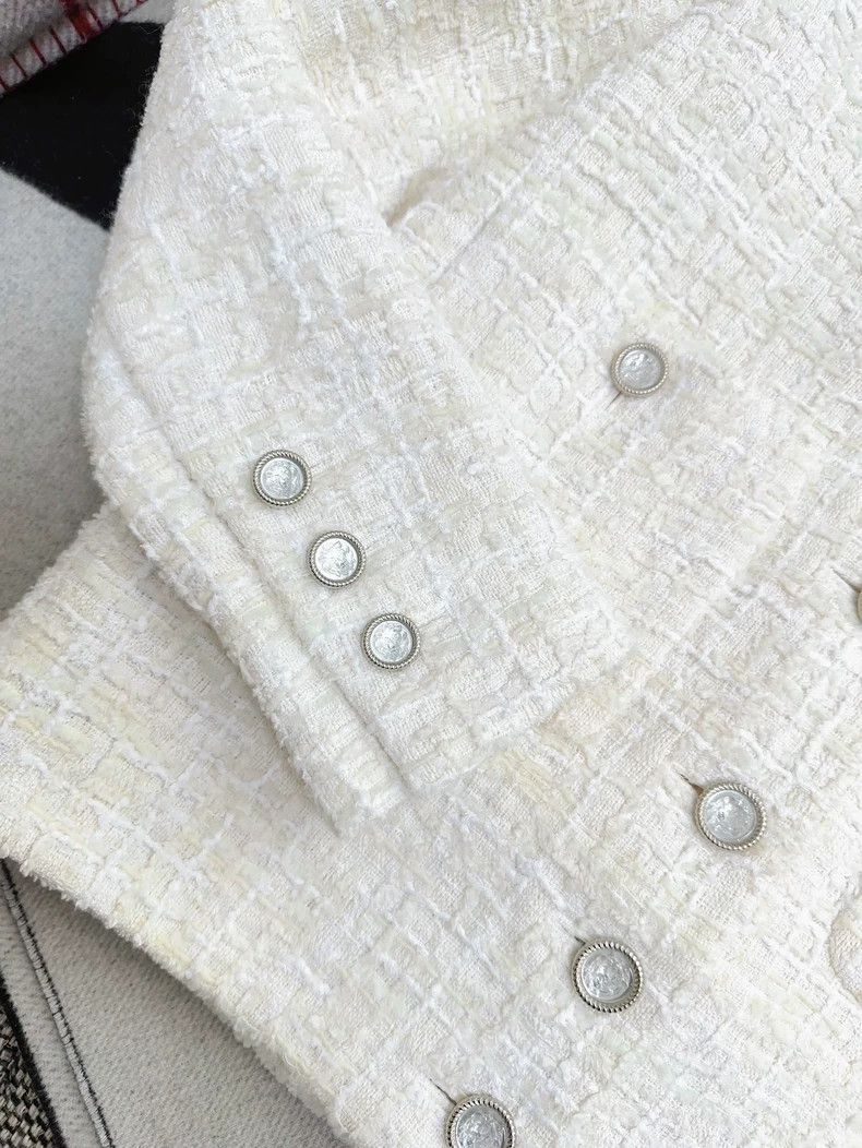 Chanel Chanel 22p white tweed braided lapel jacket Size XXS / US 00 / IT 34 - 3 Thumbnail
